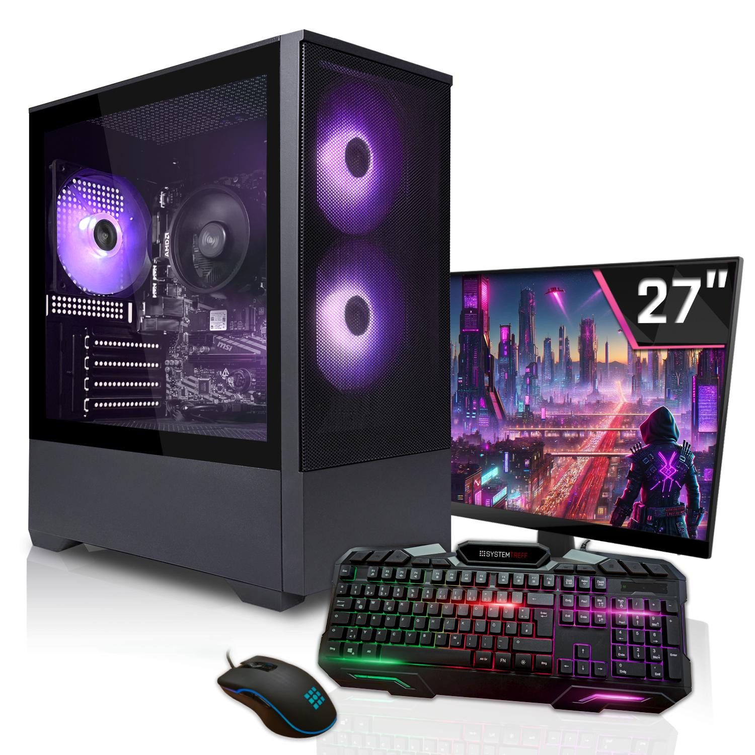 SYSTEMTREFF Basic Gaming-PC-Komplettsystem (27", AMD 5600GT 5600GT, RX Vega 7, 16 GB RAM, 500 GB SSD)