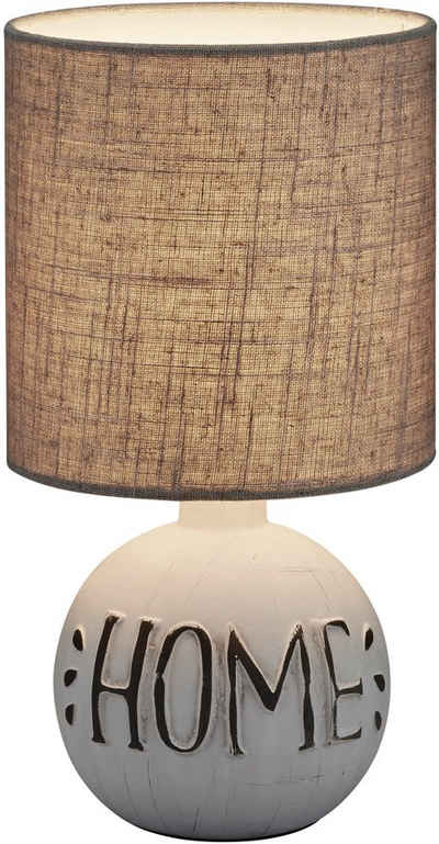 TRIO Leuchten Schreibtischlampe »Esna«, E14Tischleuchte mit HOME-Schriftzug und Keramikfuß