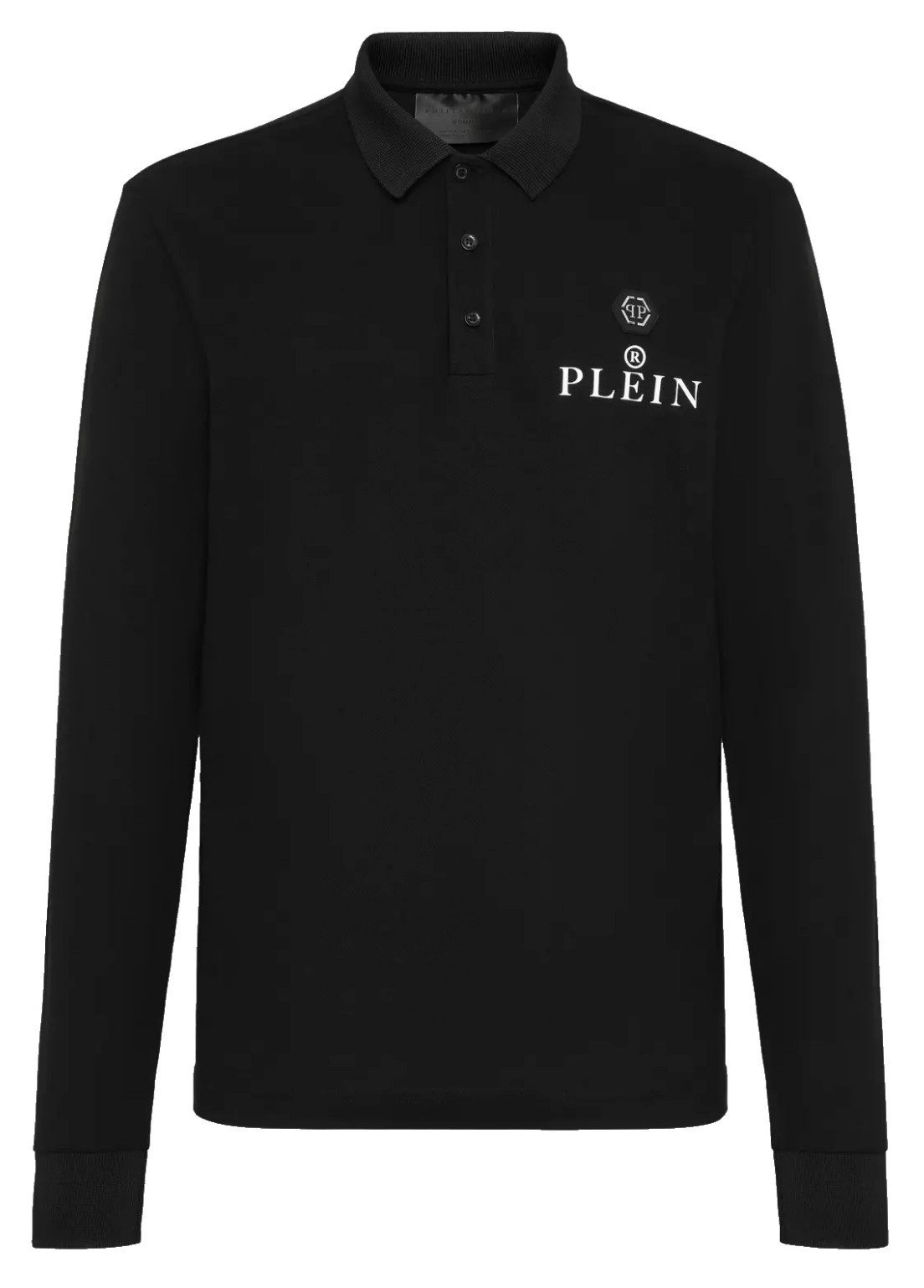PHILIPP PLEIN Langarm-Poloshirt Herren ikonische PP-Hexagon-Patch ikonische günstig online kaufen