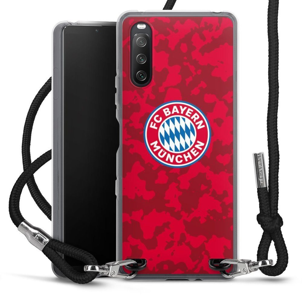 DeinDesign Handyhülle FC Bayern München Camouflage FCB Camouflage Muster FCB, Sony Xperia 10 III Handykette Hülle mit Band Case zum Umhängen