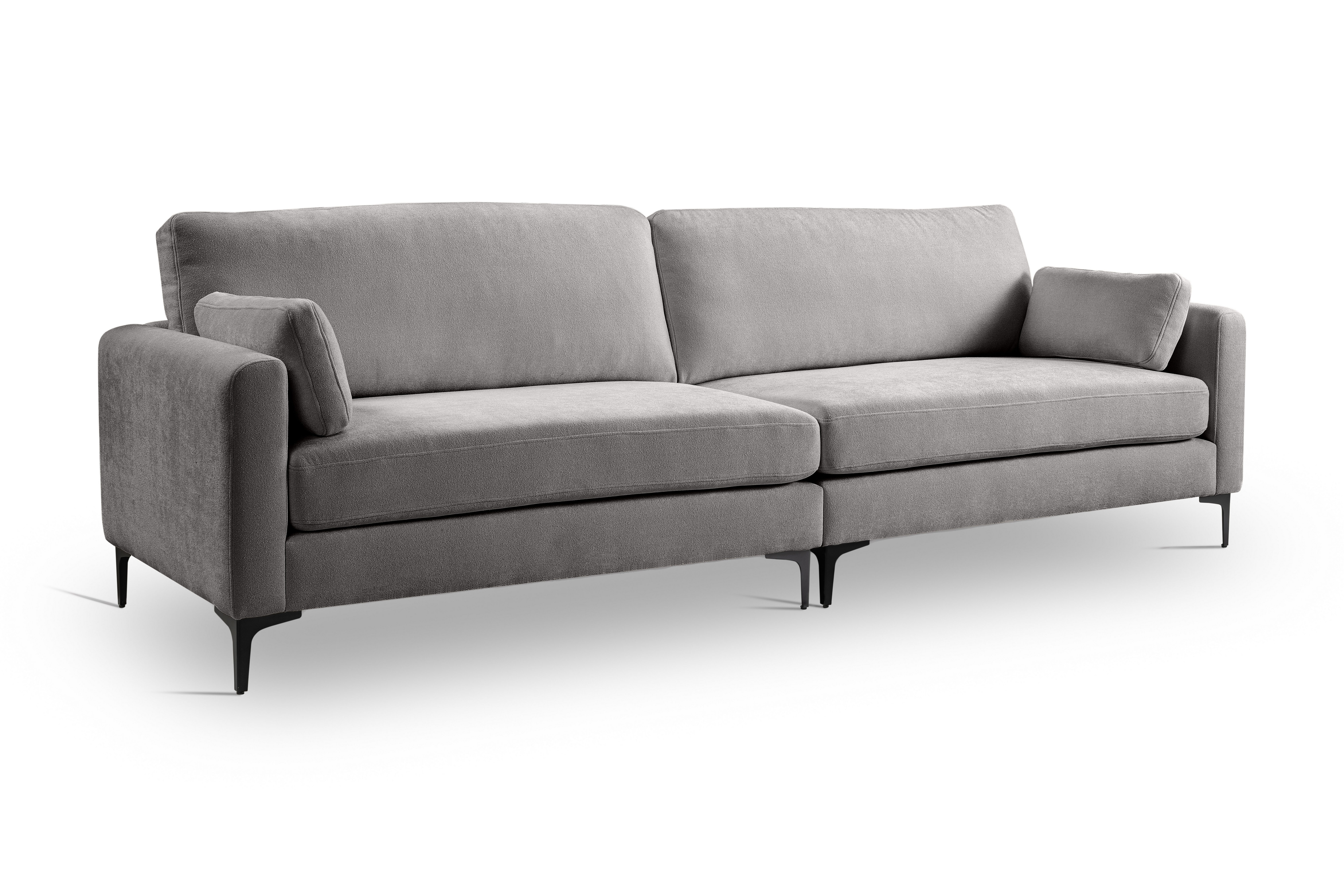 furnling 4-Sitzer Velti, inkl. 2 Rücken- und Zierkissen, elegantes Sofa aus pflegeleichtem Webstoff für bis zu 4 Personen