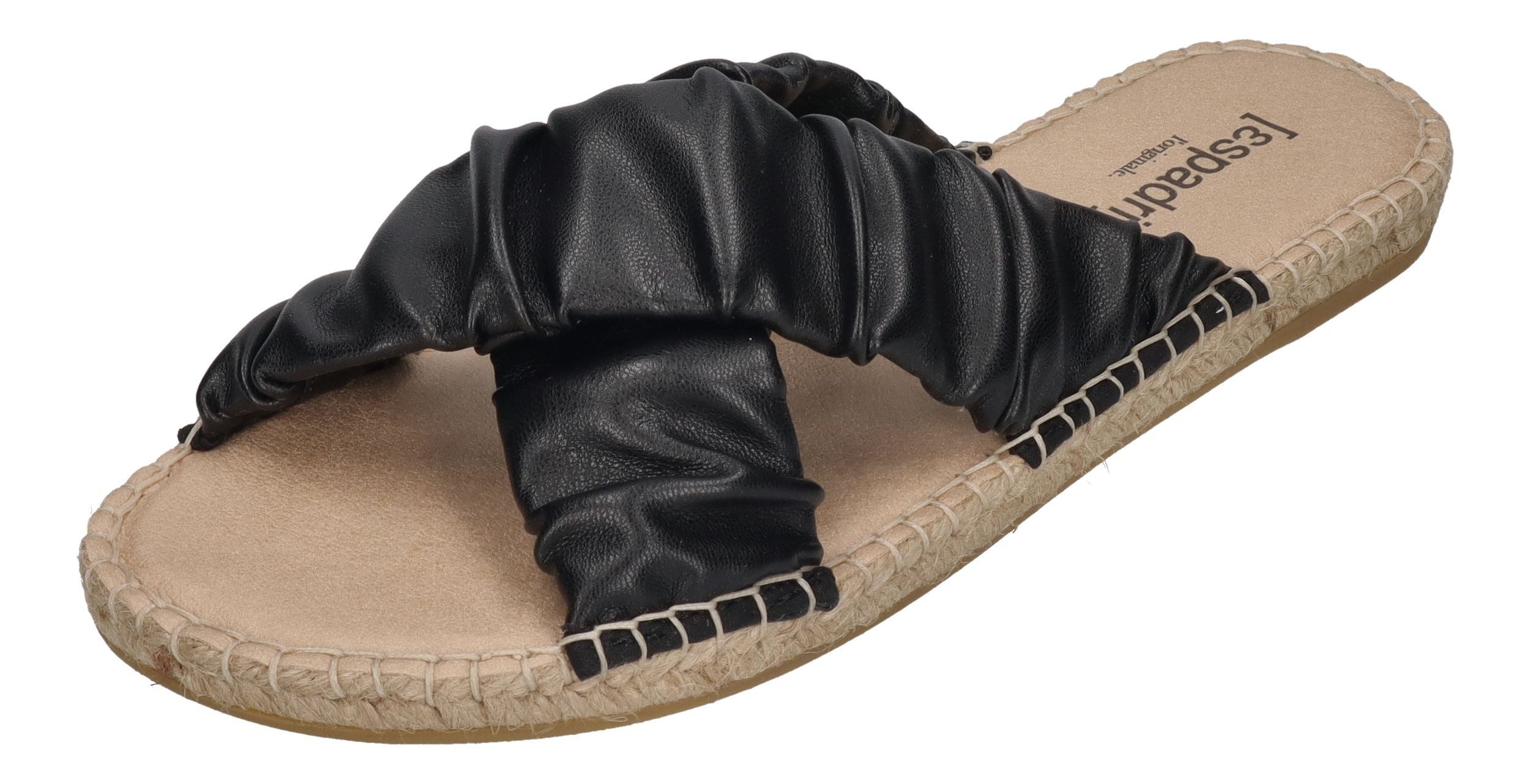 espadrij l´originale CROISETTE RUFFLE Pantolette Noir