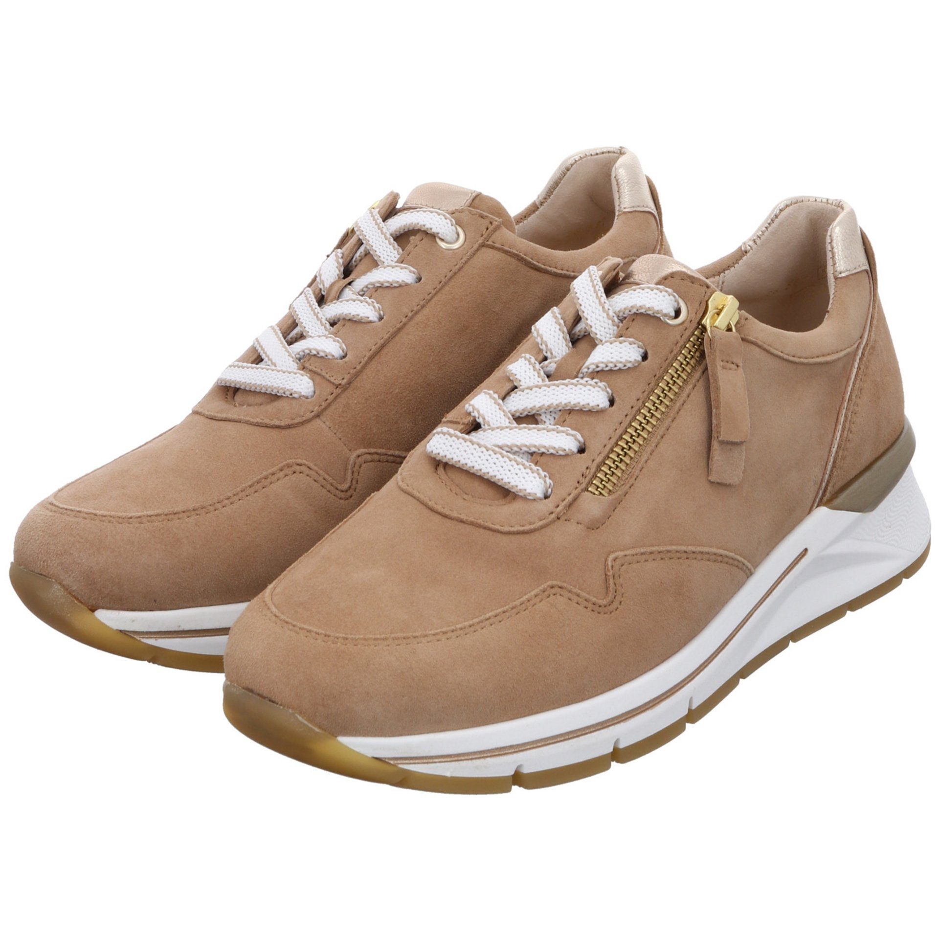 Davos Sneaker (gold) Gabor Schuhe Veloursleder Sneaker Sneaker Damen sand/muschel