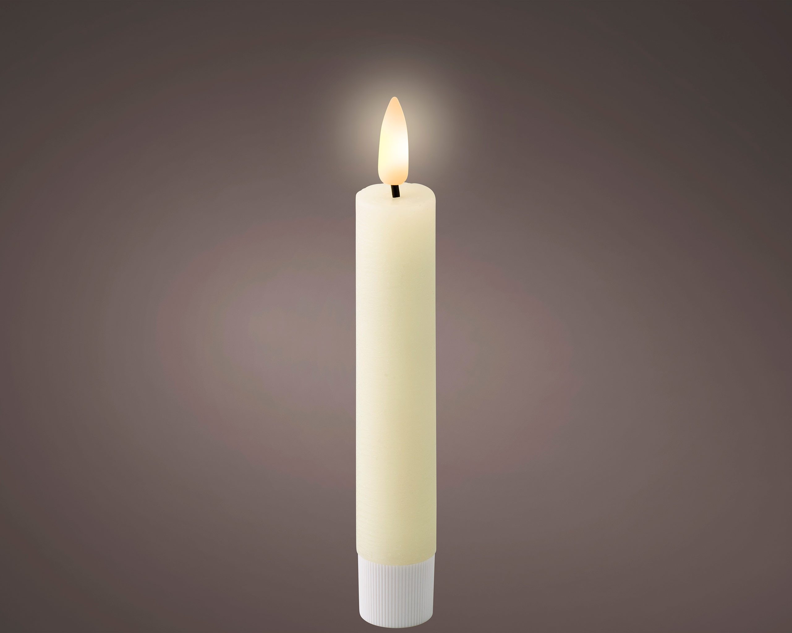 Lumineo LED-Kerze, Timer, warmweiß, LED Kerzen 14,5cm mit Timer Wachs 2 Stück Creme / Warmweiß