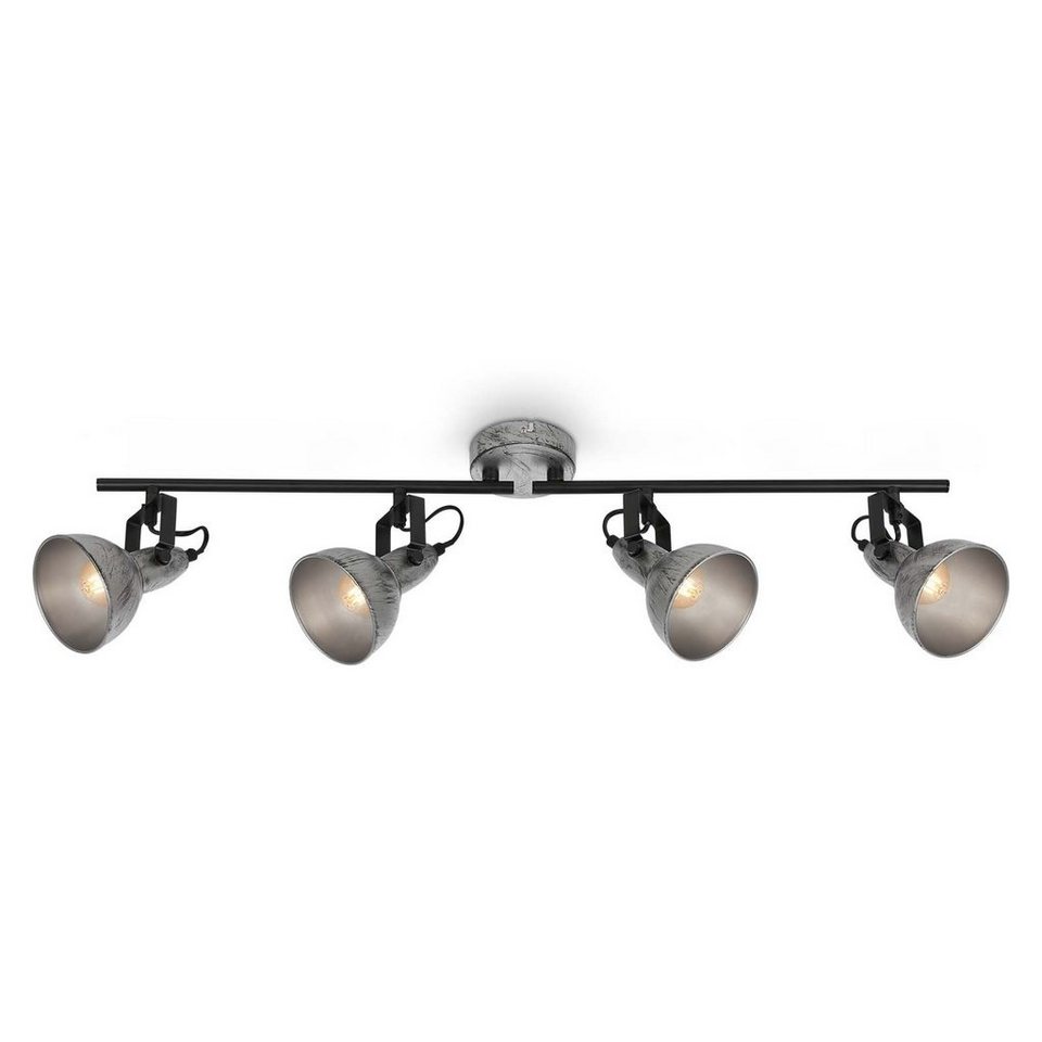 Briloner Leuchten Deckenleuchte 2049-044, schwenkbar, retro, ohne  Leuchtmittel, Deckenlampe, 79,5x18,5cm, Antik-Silber, max.40W, E14,  Wohnzimmer