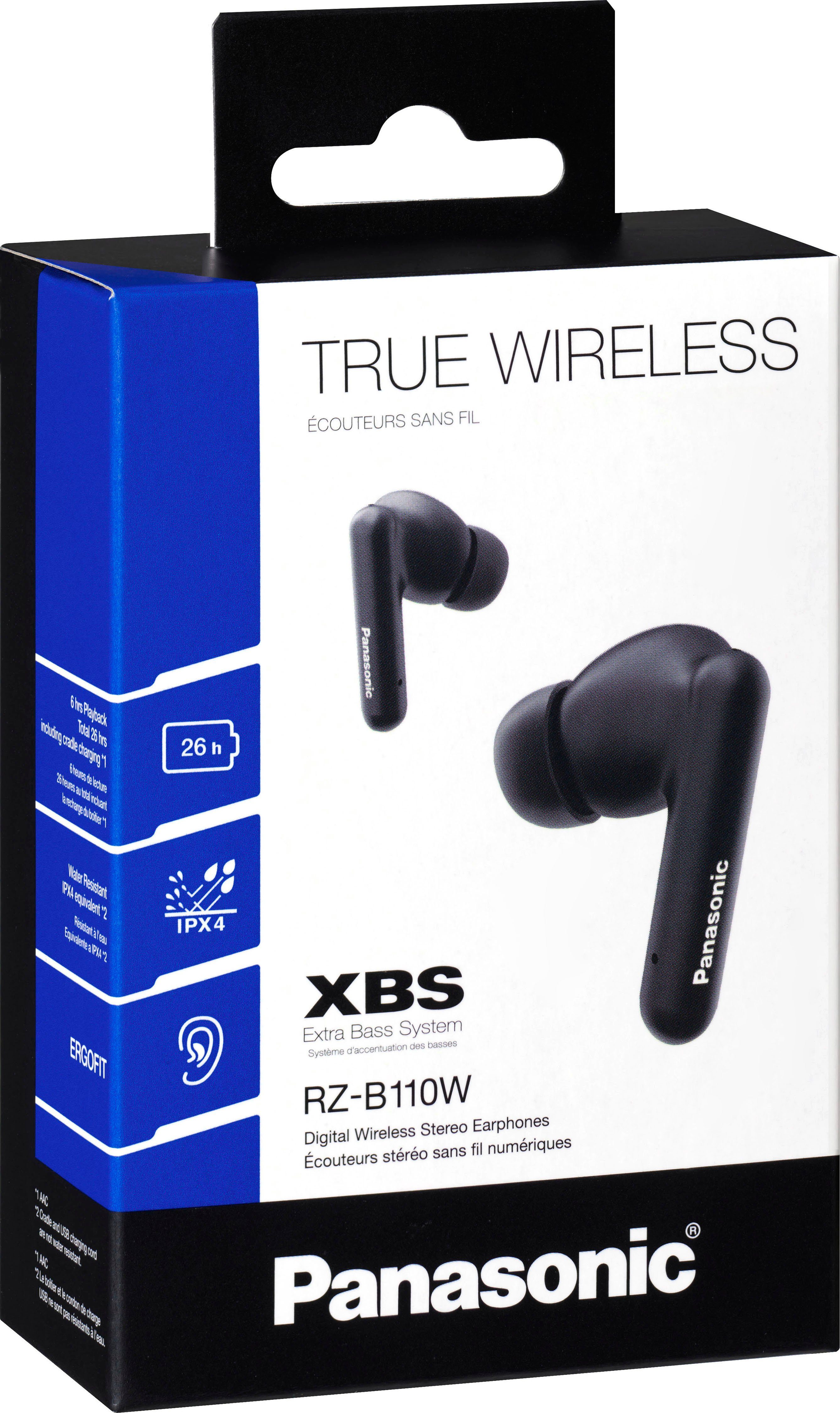 Panasonic B110WDE-K wireless Bluetooth, kompatibel True Bluetooth, AVRCP Siri, In-Ear-Kopfhörer Sprachsteuerung, A2DP HFP) mit Siri, (Freisprechfunktion, Assistant, Google Wireless