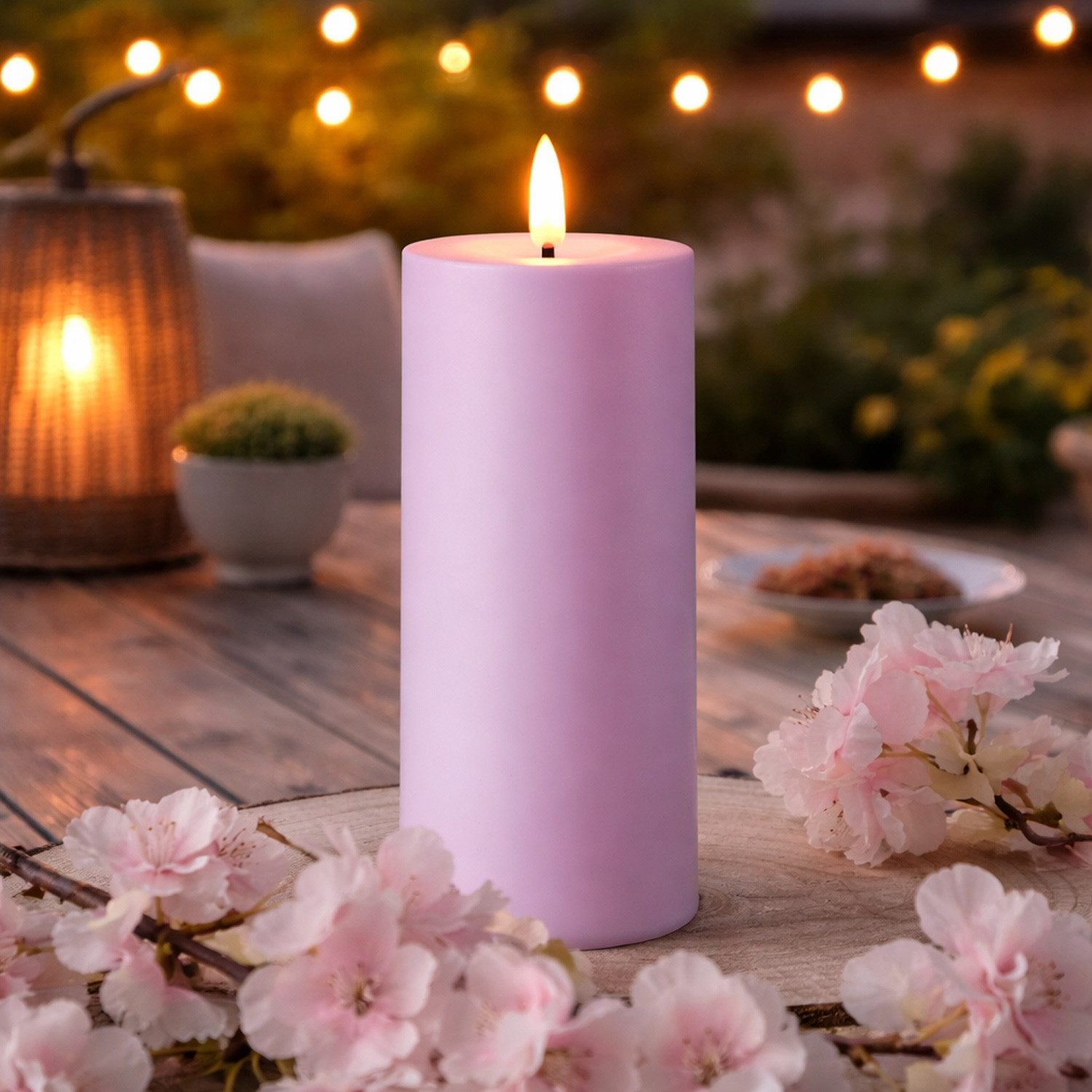 MARELIDA LED-Kerze LED Solar Kerze für Außen Garten Outdoorkerze 7x15cm Dämmerungssensor