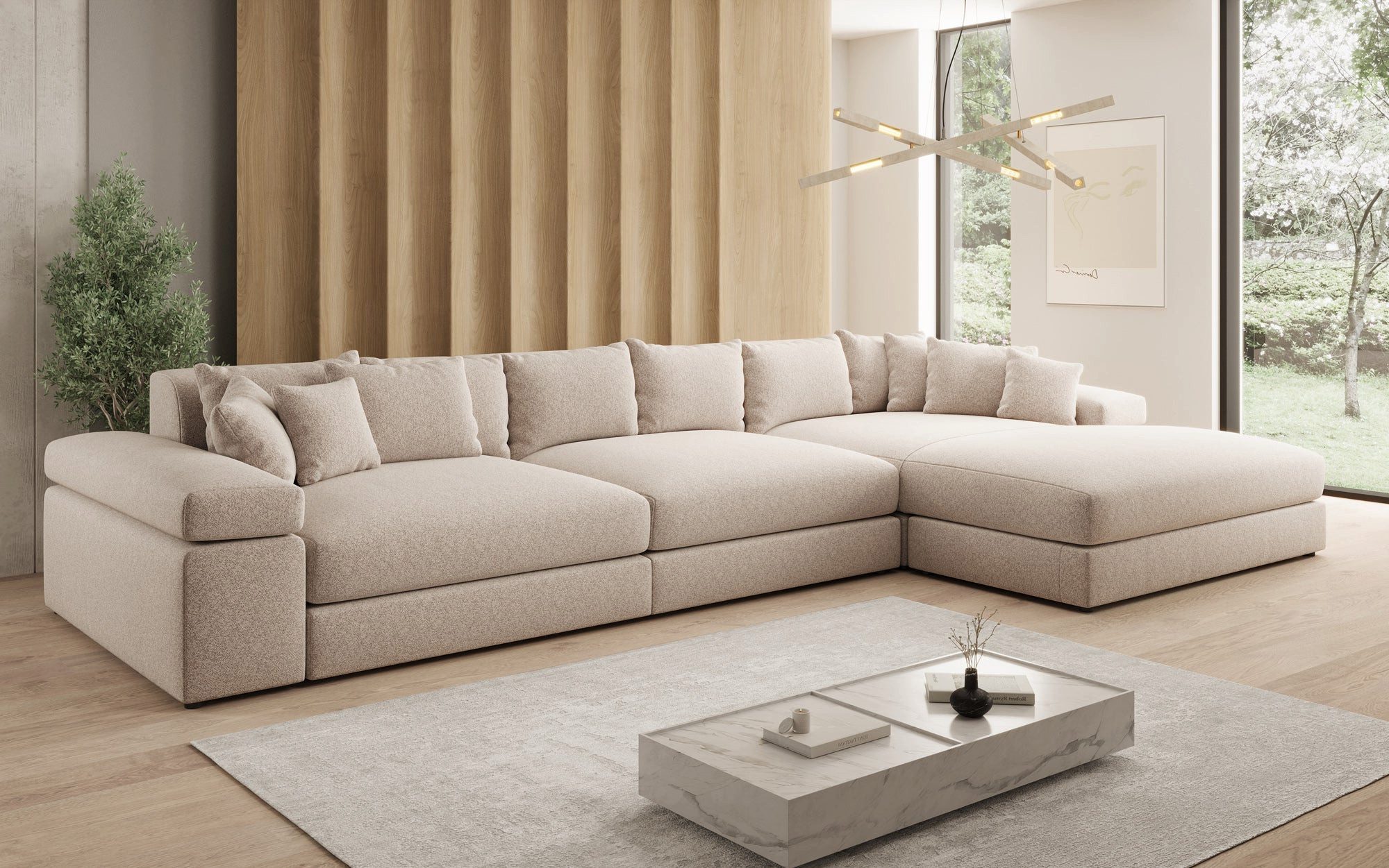 Luxusbetten24 Sofa Designer Sofa Bernardo L Maxi, mit breiter Ottomane