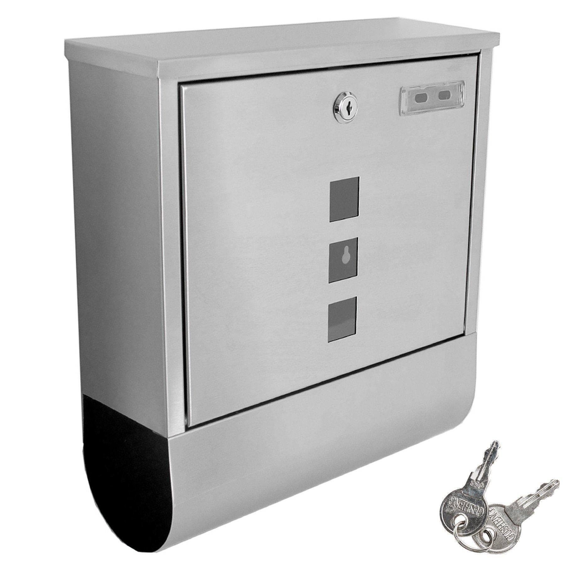 tectake Wandbriefkasten Briefkasten, aus Edelstahl