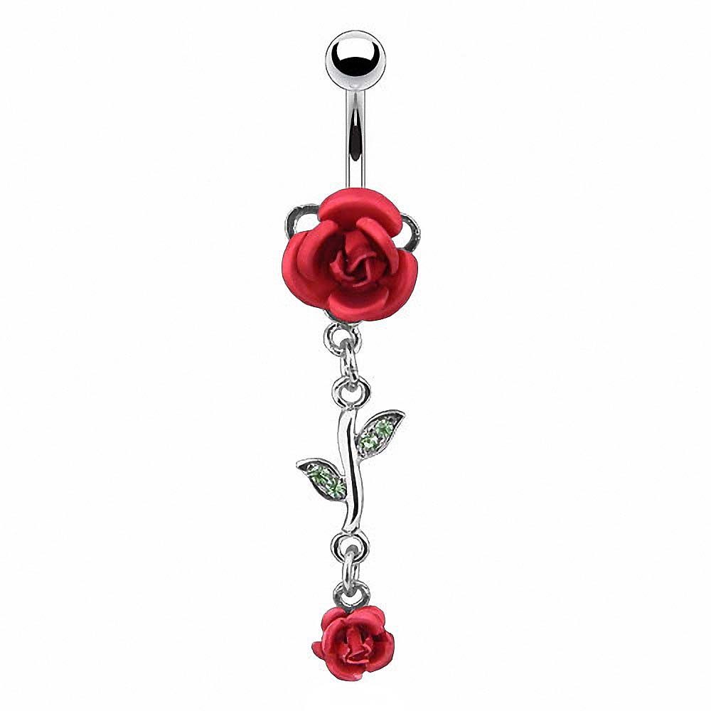 Taffstyle Bauchnabelpiercing Piercing Chirurgenstahl Kristall Rosen, Bauchnabelpiercing Bauch Bauchnabel Banane Stecker Anhänger Blüten