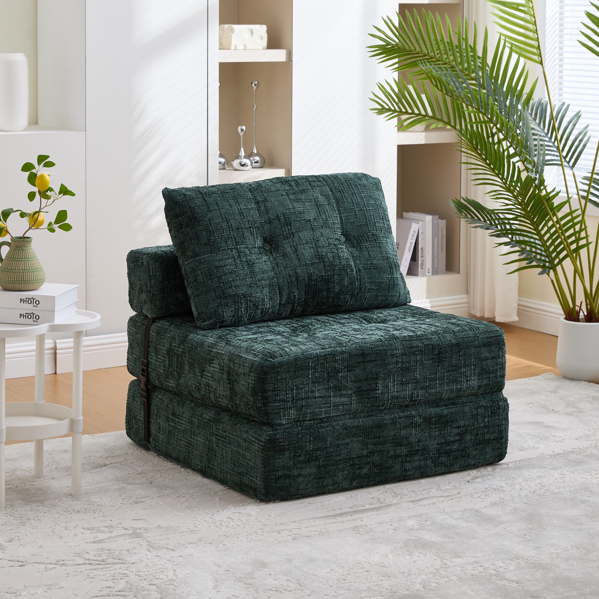 Totnz Schlafsofa Klappbares Schlafsofa 2-in-1 mit Bettfunktion, hochdichter Schaumstoff, Kopf- und Lendenkissen mit Fixierung
