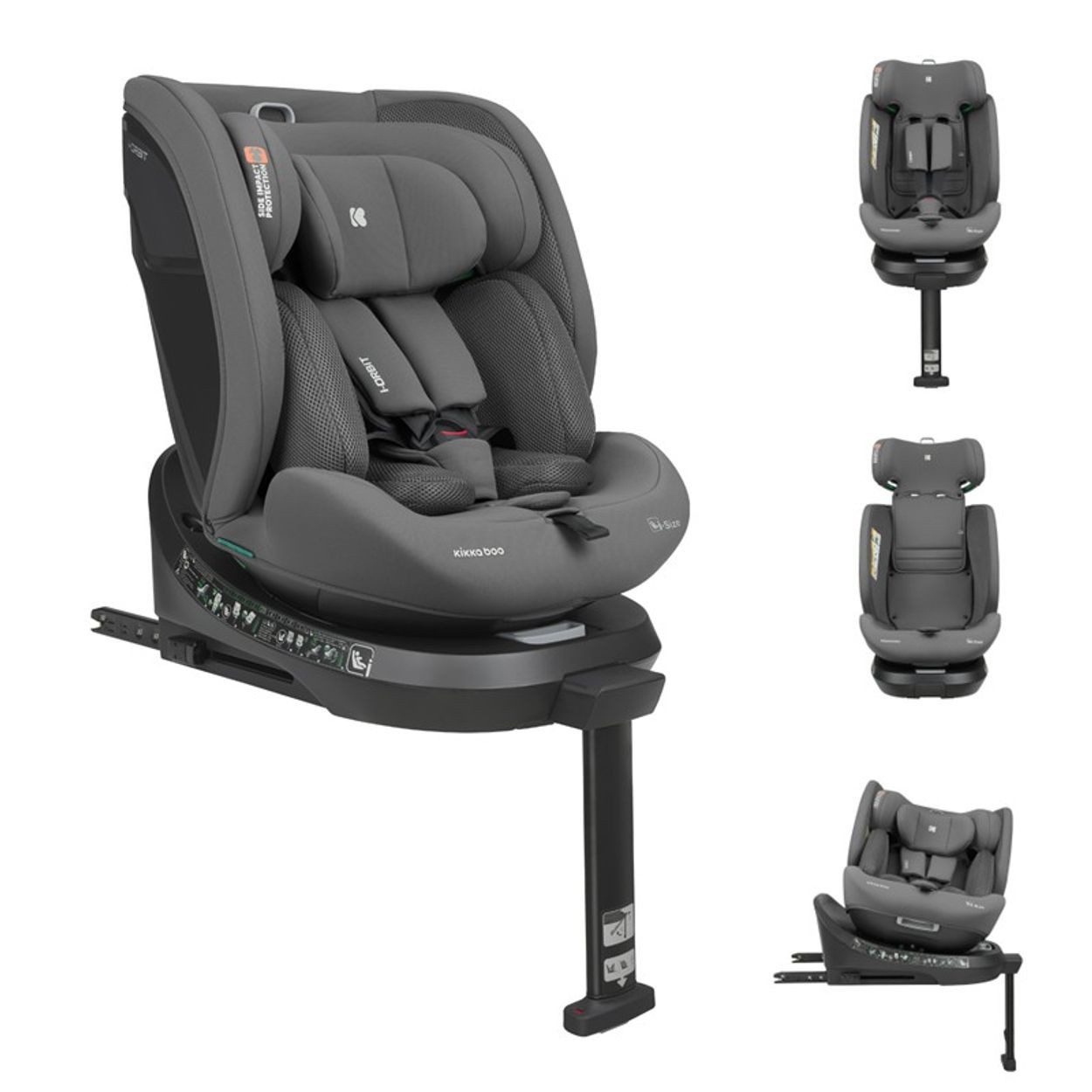 Kikkaboo Autokindersitz Kindersitz i-Orbit i-Size, ab: 0, bis: 12, (40-150cm) Gruppe 0+/1/2/3 Isofix Stützbein