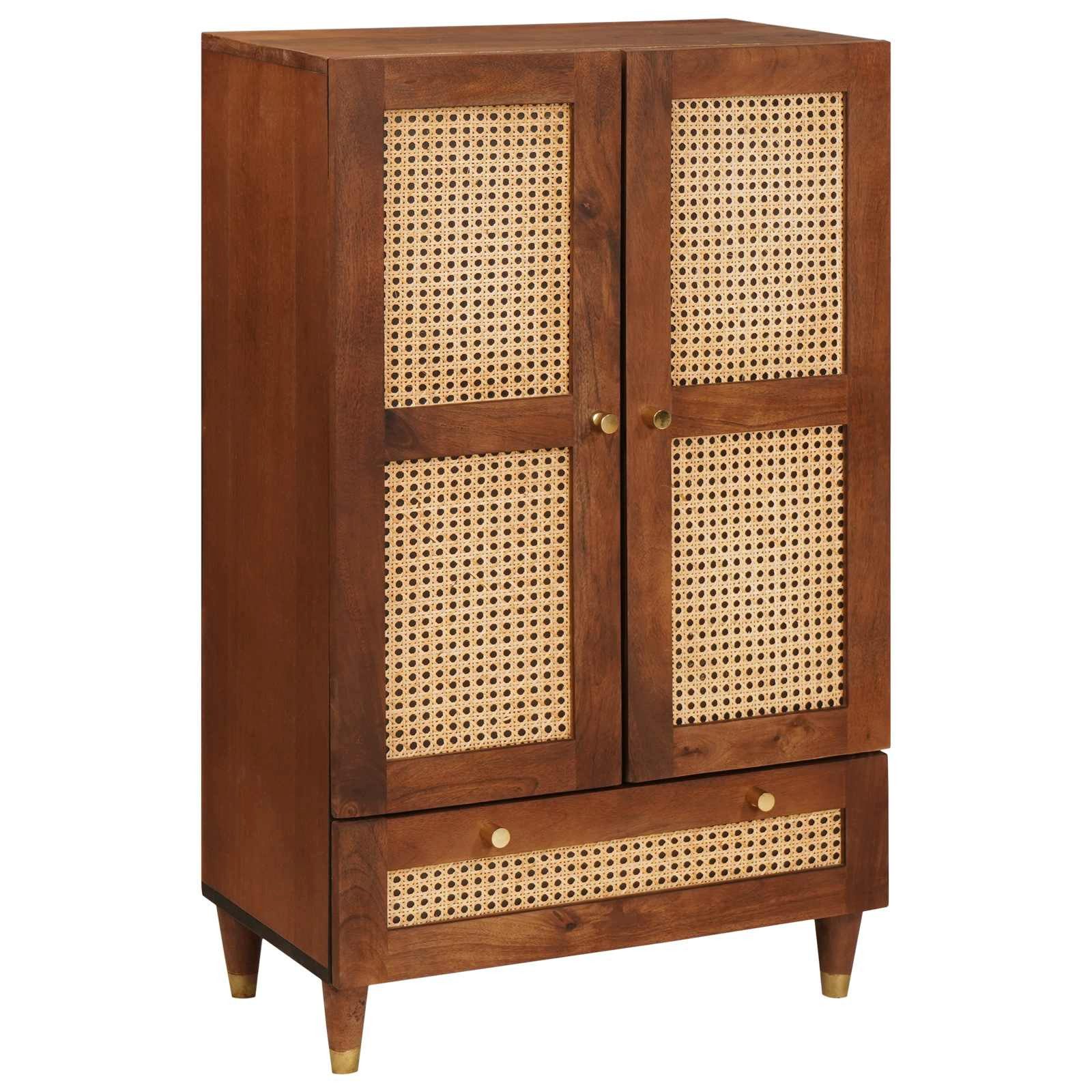 vidaXL Hochschrank Braun 60 x 33,5 x 100 cm Massivholz (1 St)