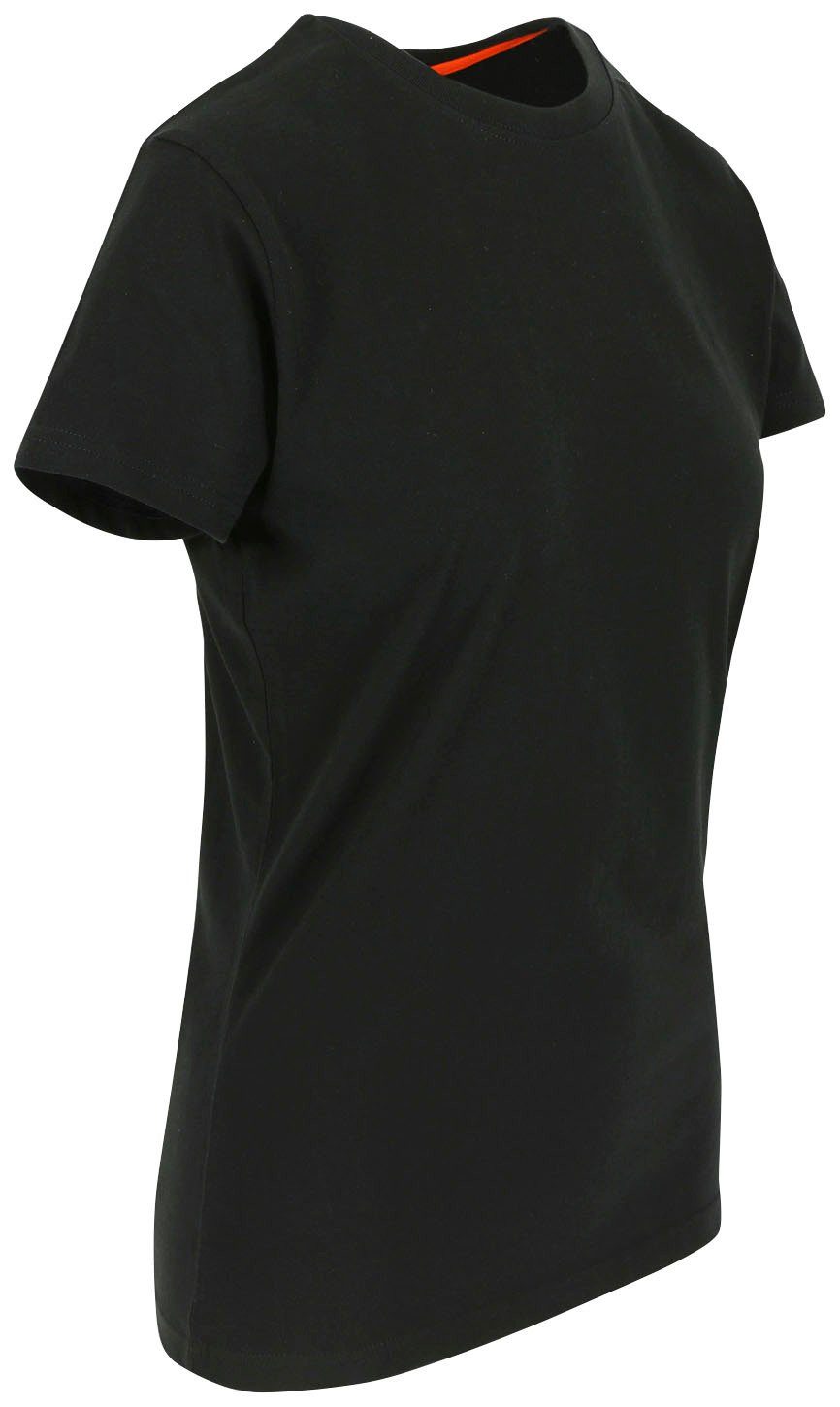 schwarz Damen Tragegefühl Figurbetont, 1 Kurzärmlig Herock Epona T-Shirt hintere T-Shirt Schlaufe, angenehmes
