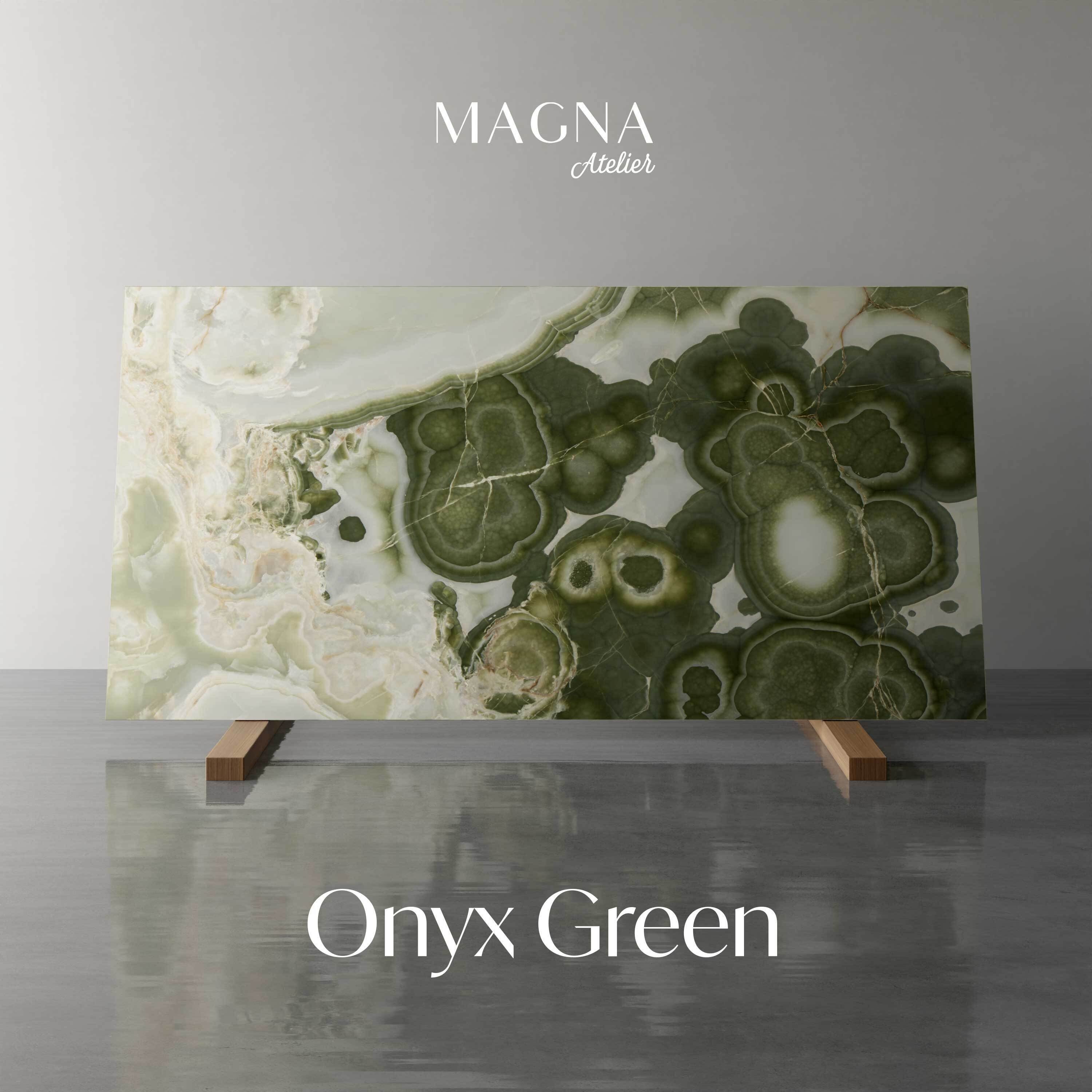 MAGNA Atelier Esstisch OCTAGON mit ECHTEM MARMOR, Esstisch rund, echter Mamor Gestell, Ø120x76cm Onyx Green