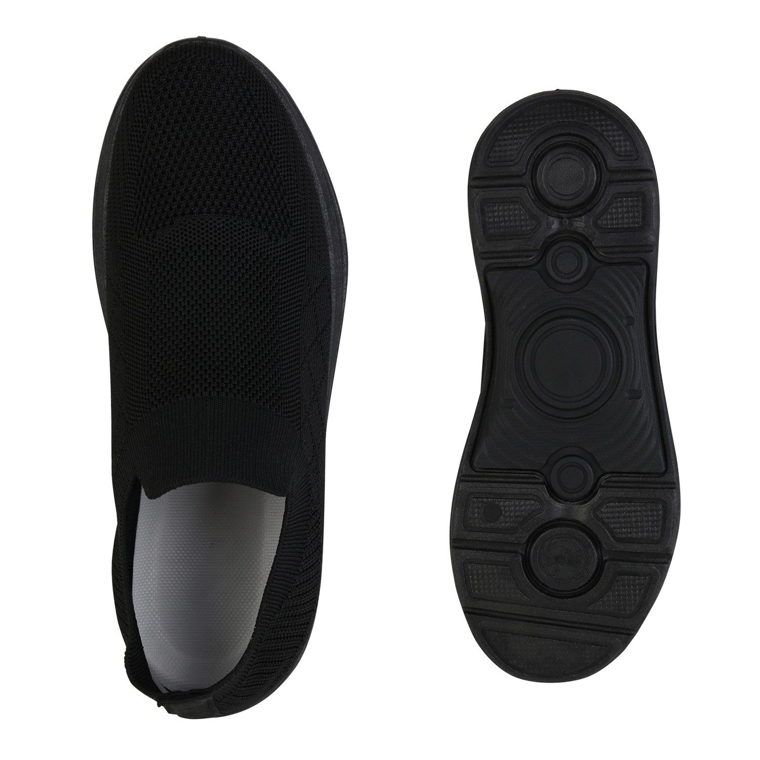 VAN HILL 841620 Slip-On Sneaker Herren Slip Ons Sportschuhe Sportliche Strick Profil-Sohle