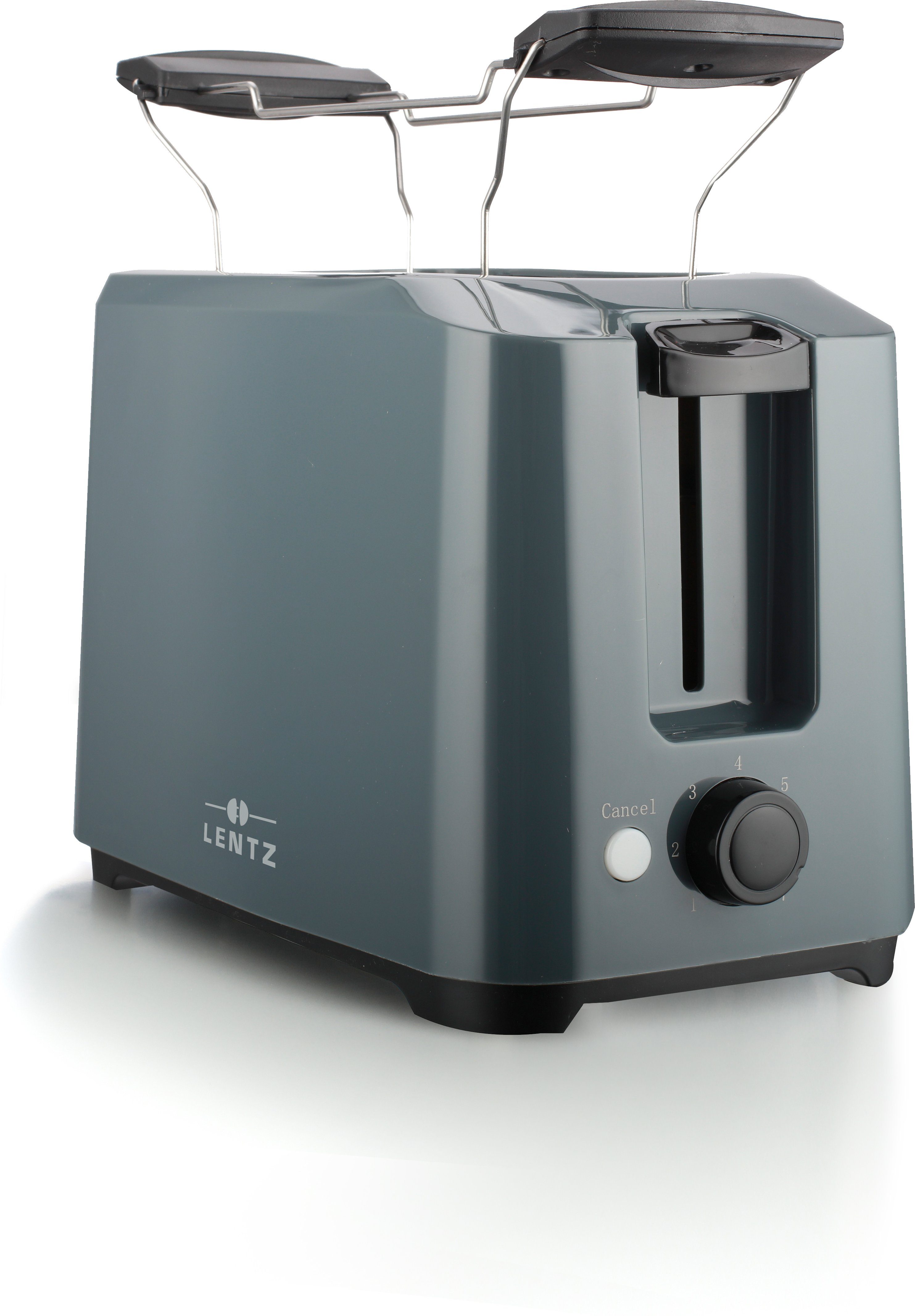 Lentz Тостеры 2-Scheiben Тостеры 700W Toastautomat mit Brötchenaufsatz 7-Stufen Grau