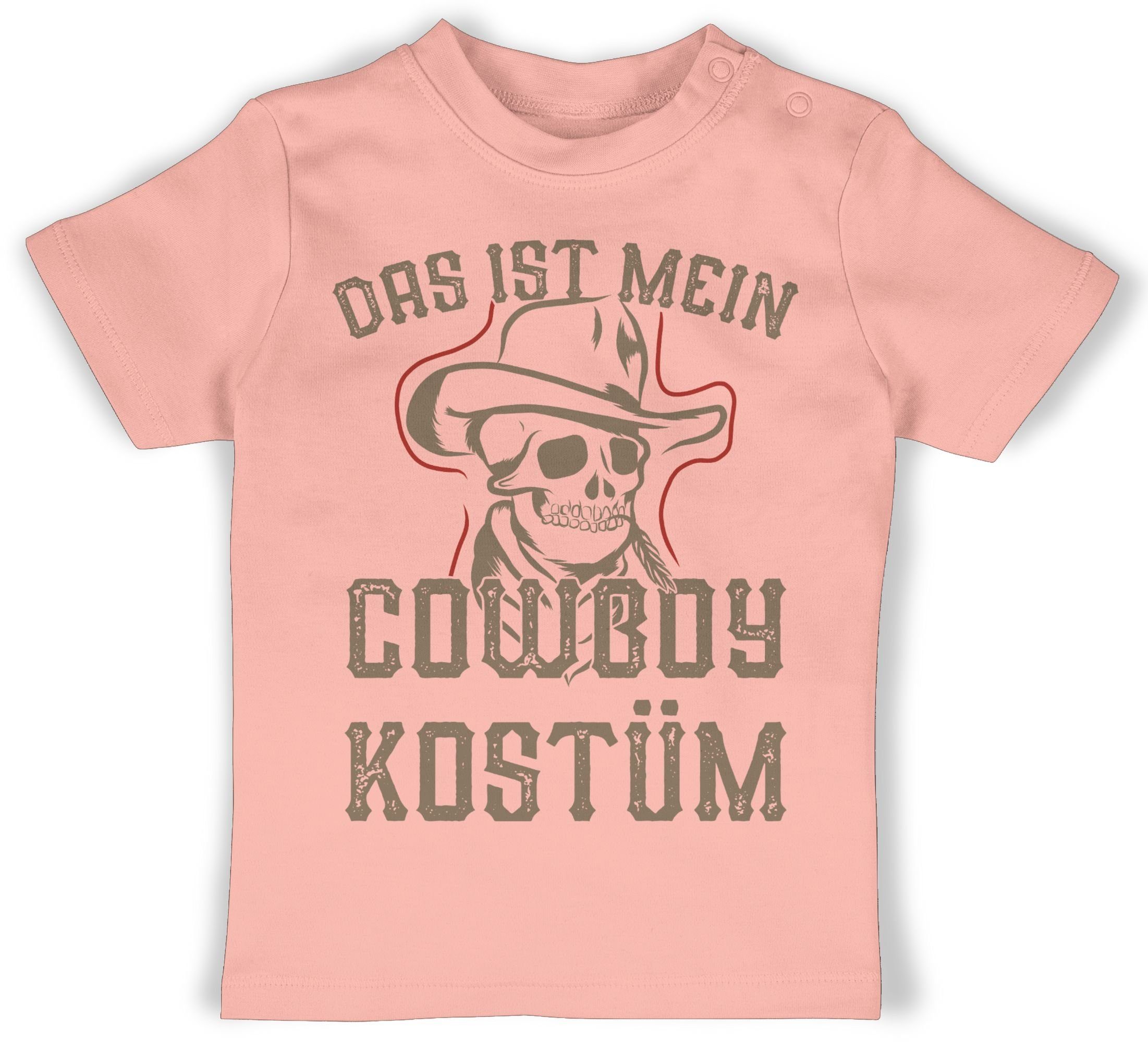 Shirtracer T-Shirt Das ist mein Cowboy Kostüm - Skull Karneval & Fasching 1 Babyrosa