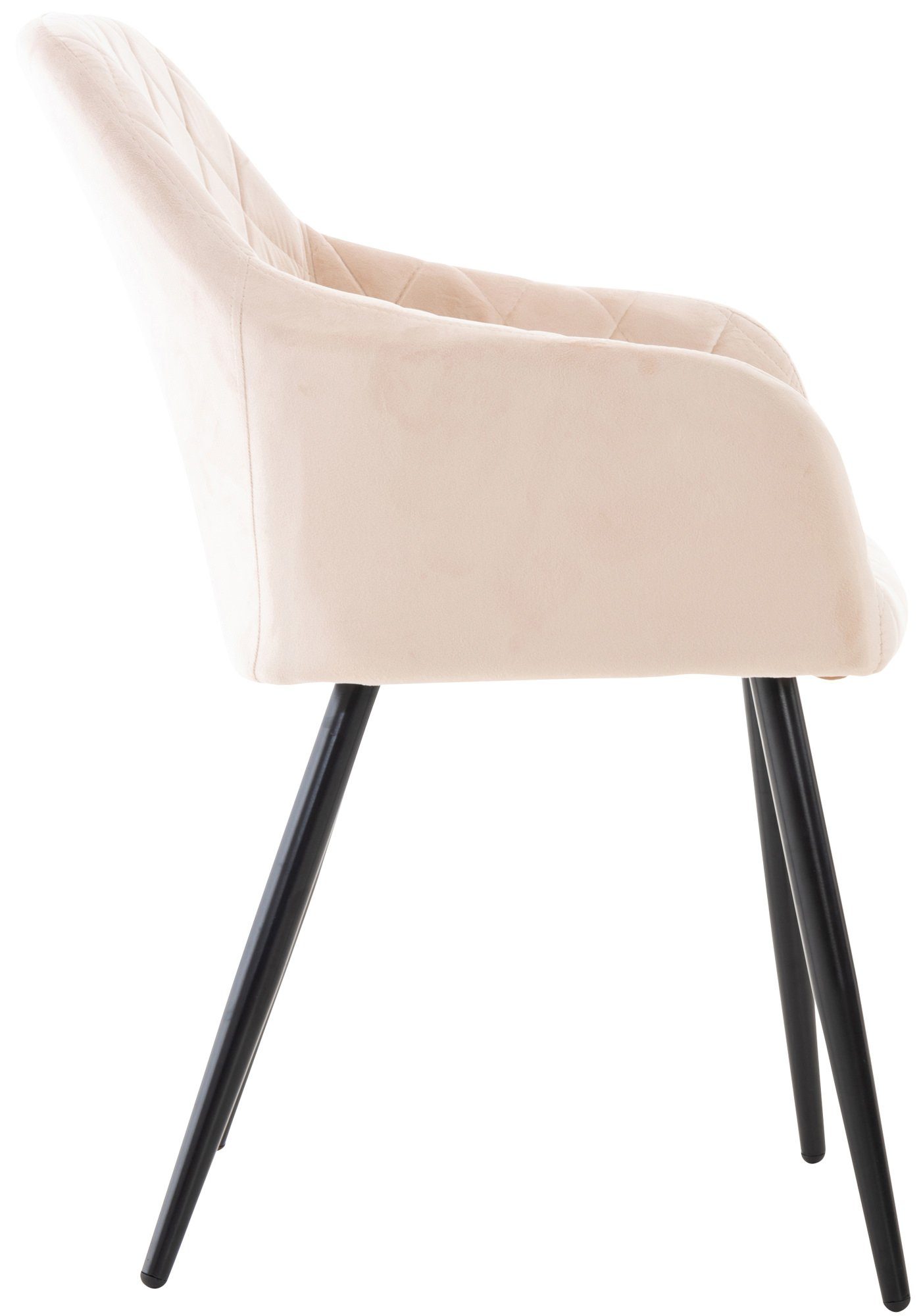TPFLiving Esszimmerstuhl Shyva gepolsterter Polsterstuhl), hochwertig (Küchenstuhl - Esstischstuhl Metall mit Wohnzimmerstuhl - beige Konferenzstuhl schwarz Samt - - Gestell: - Sitzfläche Sitzfläche