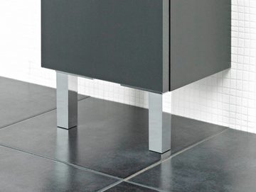 Saphir Unterschrank Quickset Badschrank mit 1 Tür, 1 Schublade, 25 cm breit Badezimmer-Unterschrank inkl. Türdämpfer, Griffe in Chrom Glanz