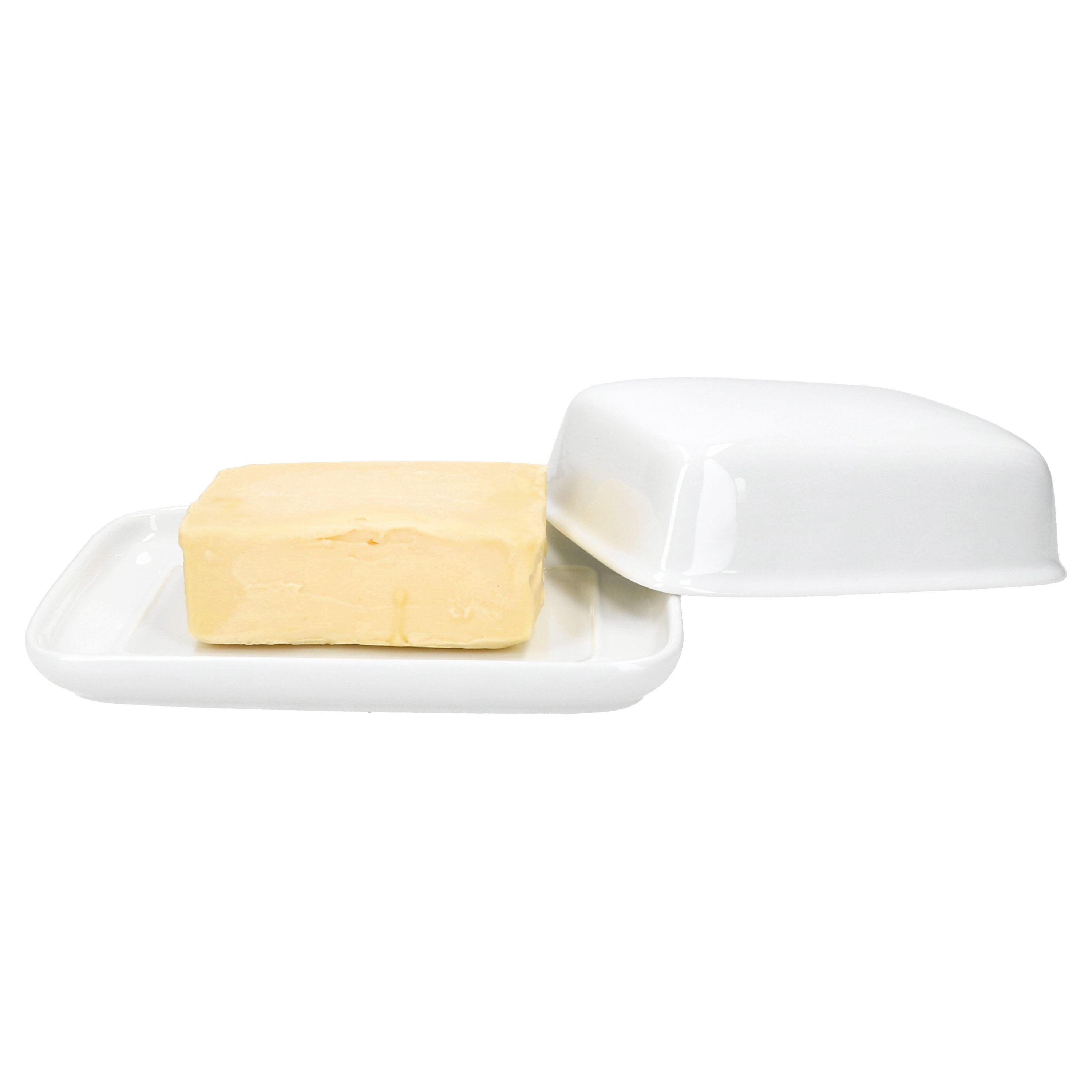 van Well Butterdose Van Well Avanti Butterdose mit Deckel weiß für 250g Butter-Schale, Porzellan