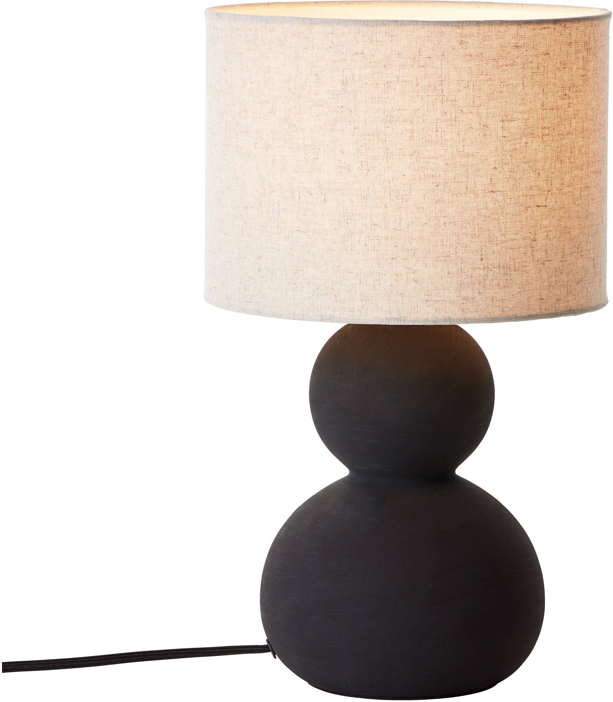 LeGer Home by Lena Gercke Tischleuchte Malu, ohne Leuchtmittel, max. 40W, Leinenschirm, Keramik, Höhe: 37,5 cm, Ø 22 cm