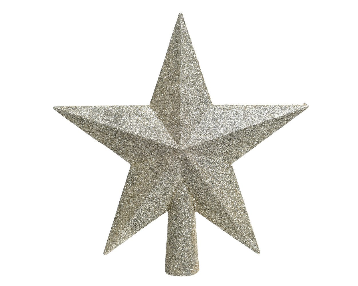 Kaemingk Christbaumspitze, Christbaumspitze Stern mit Glitzer 19cm Kunststoff, perle