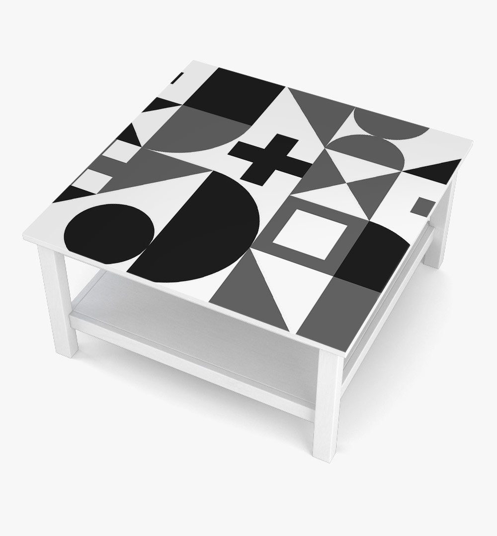 MyMaxxi Möbelfolie Tischfolie Symbole schwarz weiß Bubblefree selbstklebend Folie