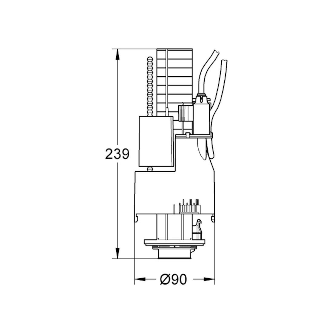 Grohe Ablaufventil pneumatisches Ablaufventil 2-Mengen für WE-Spülkasten Rapid/Uniset