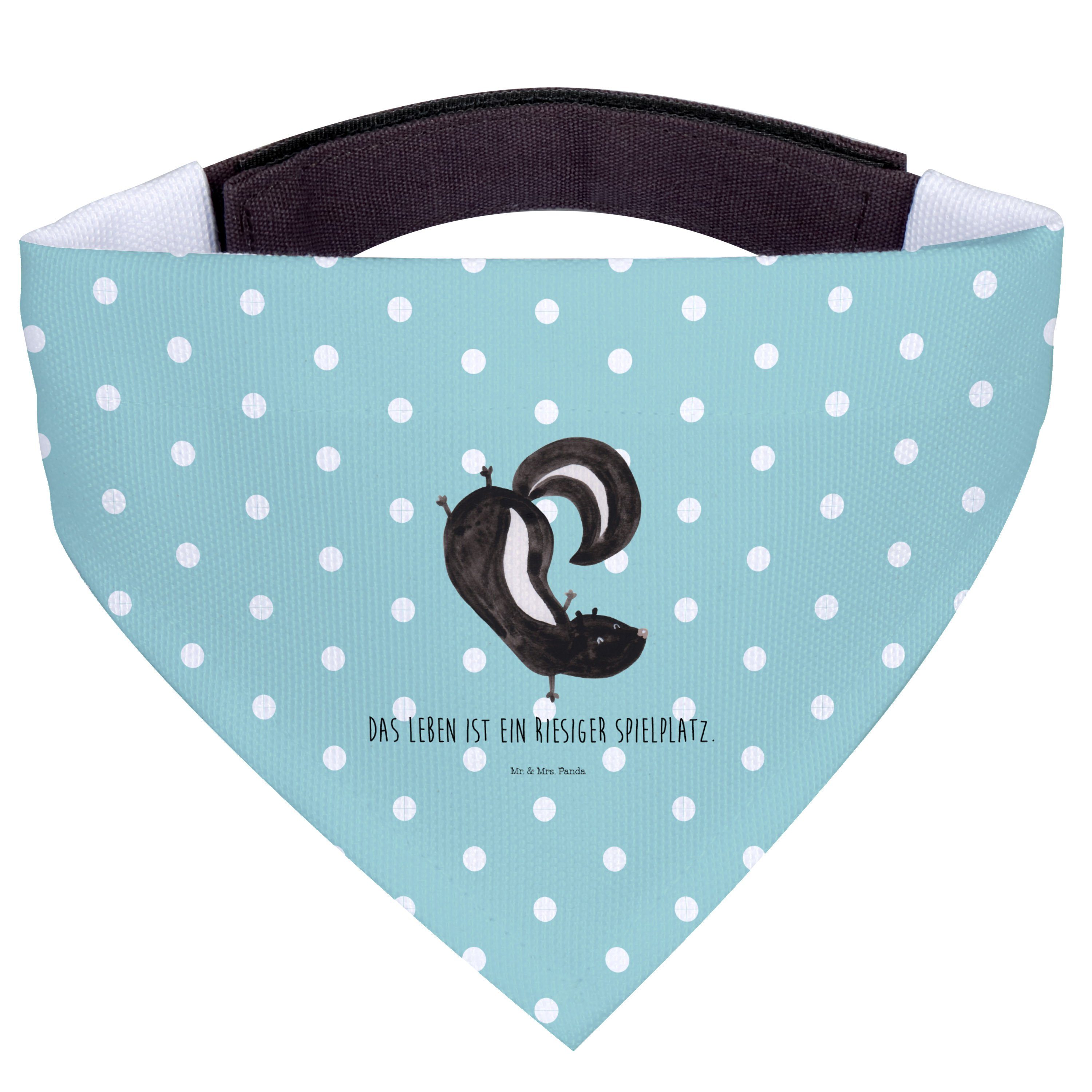 Mr. & Mrs. Panda Hundefliege Stinktier Handstand, Hunde Halstuch, Türkis Pastell, Halstuch, Hundes, Polyester, Hunde Halstuch Dreieckstuch für Hunde Halstuch Für Hunde