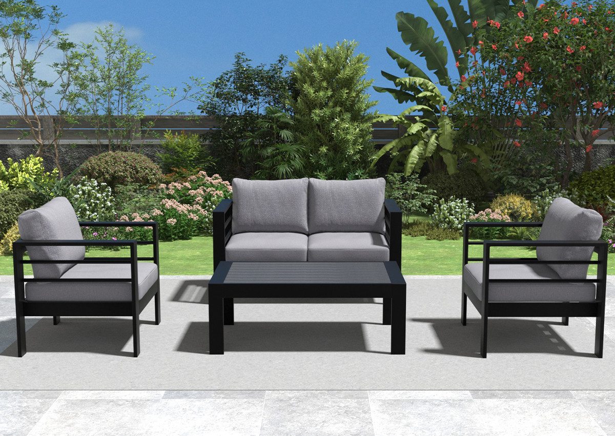 MeXo Gartenlounge-Set Gartenmöbel Set Aluminium Loungeset günstig online kaufen