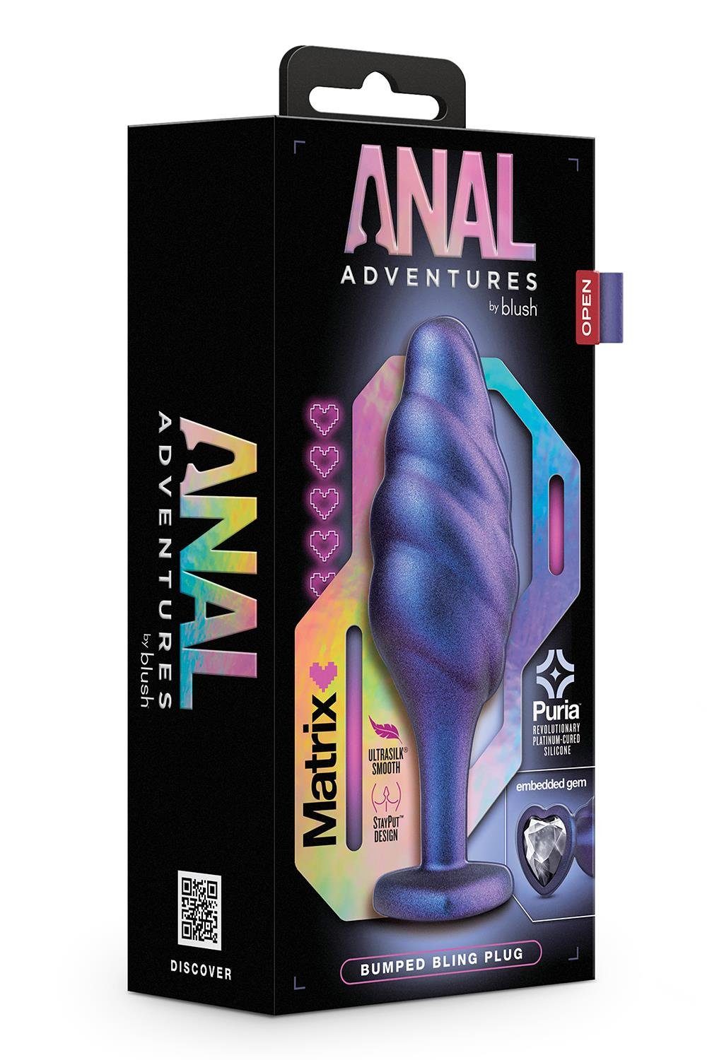 Plug Analplug Bumped 3,8cm Adventures Blush Bling Sapphire Anal Matrix
