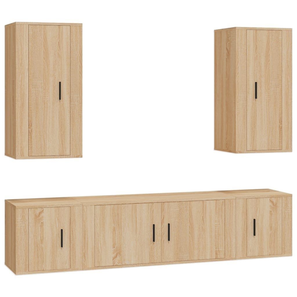 furnicato 5-tlg. TV-Schrank-Set Holzwerkstoff TV-Schrank Sonoma-Eiche