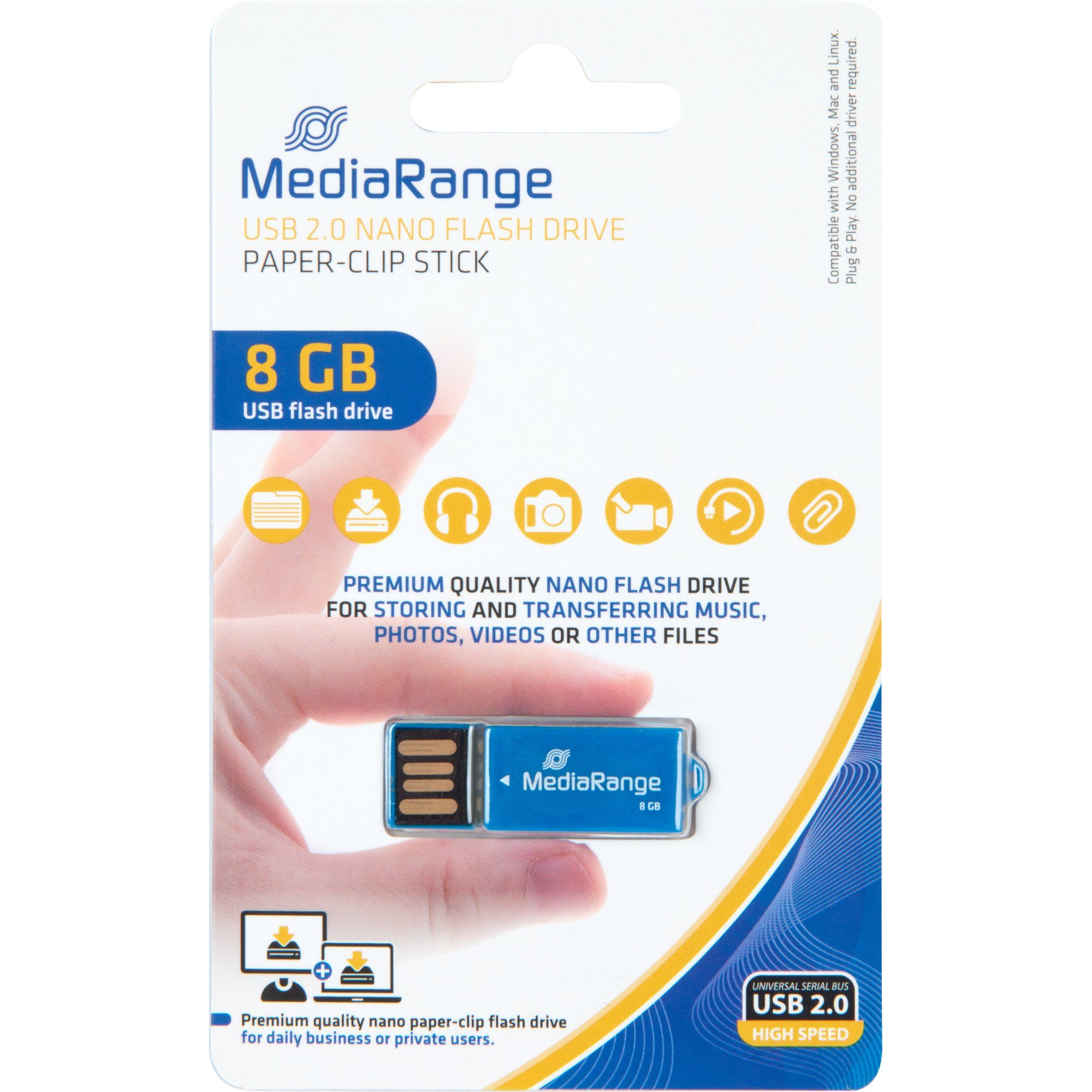(USB-A MediaRange Mediarange USB-Stick 8 USB USB-Stick, 2.0, GB, Nano