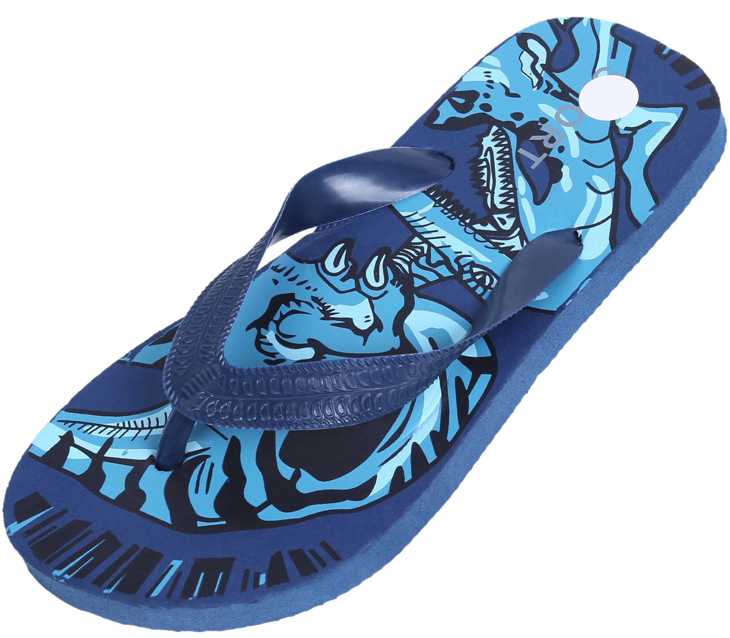 Dunkelblaue Flip-Flops Dinosaurier 34-35 EU Badezehentrenner