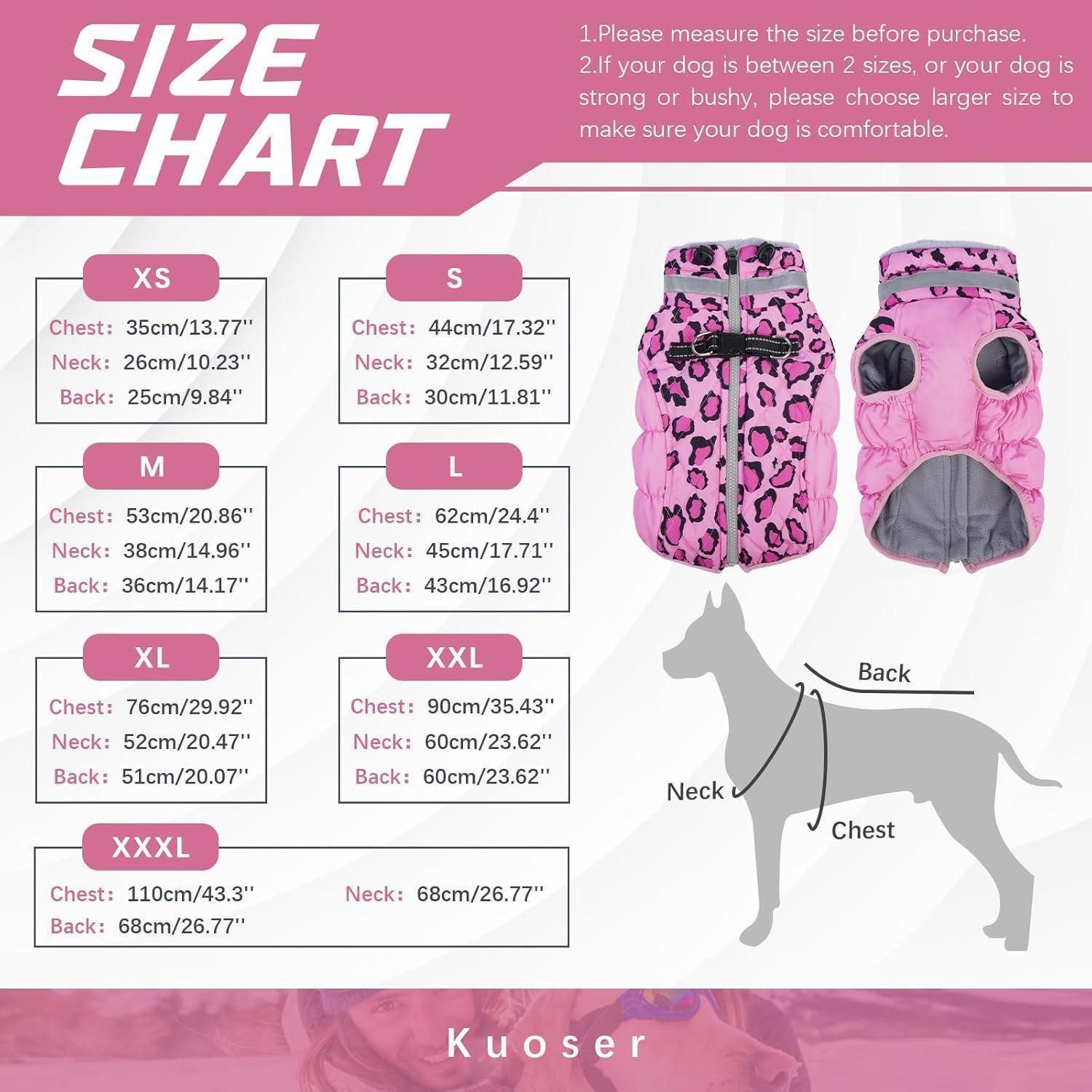 LuxusKollektion Hundemantel Hundejacke große Hunde wasserdicht Fleecefutter XL Rosa Leopard