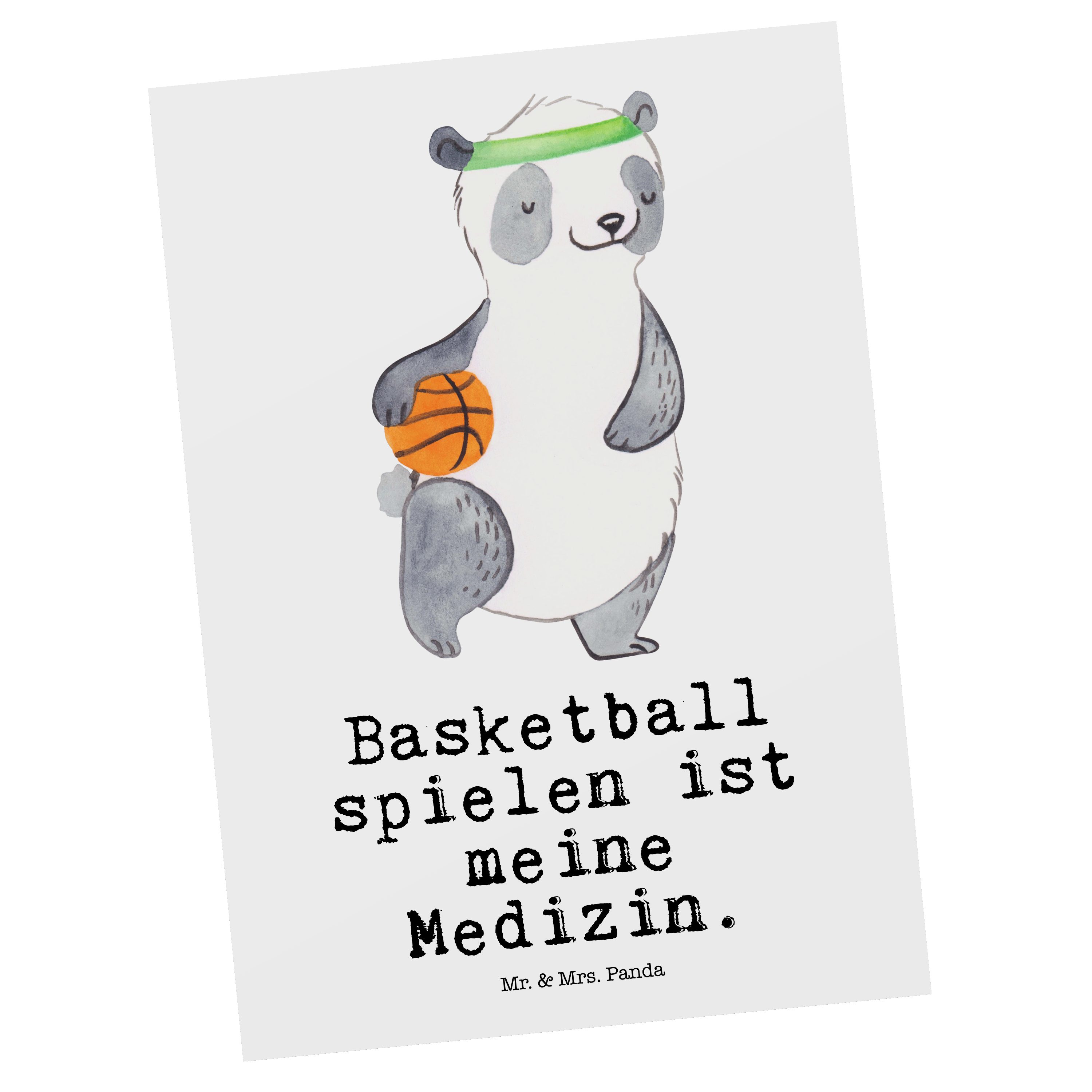 Basketball & Geburtstagskarte, Postkarte - Mr. Weiß Panda Geschenk, Panda Grußkar Mrs. - Medizin