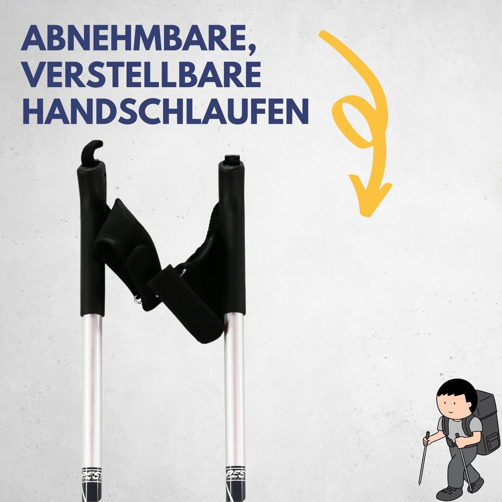 Best Sporting Langlaufstöcke Nordic Walking Stöcke Damen und Herren I verstellbar 84 bis 140 cm, Treckingstöcke ausziehbar ultraleicht