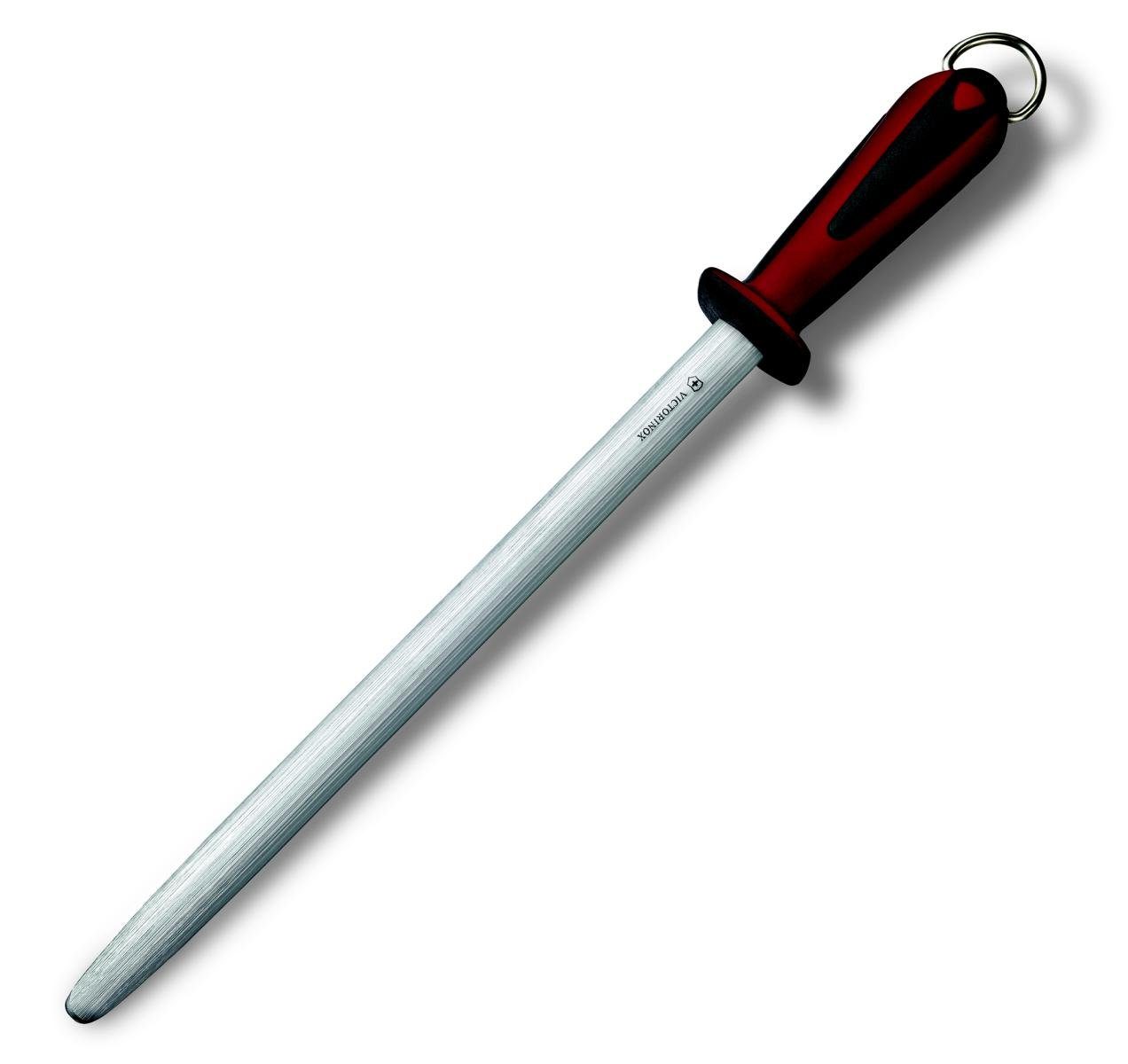 Victorinox Taschenmesser Dual Grip, schwarz/rot Mikrofeinzug, 30cm, Abziehstahl, oval