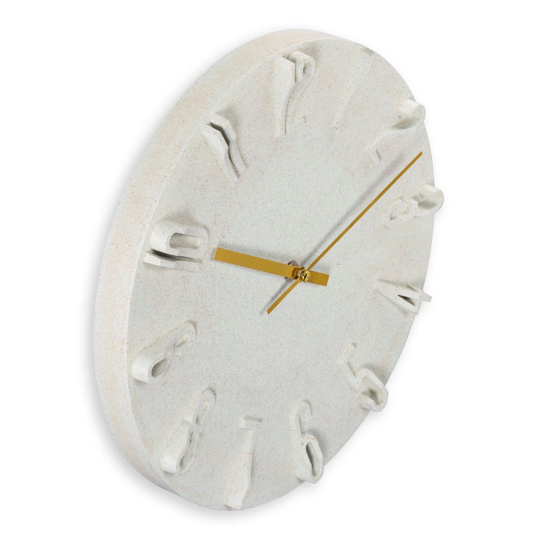 Hama Wanduhr Uhr "Korfu", Ø 30 cm, ohne Ticken, Beige (3D-Ziffern, geräuscharm)