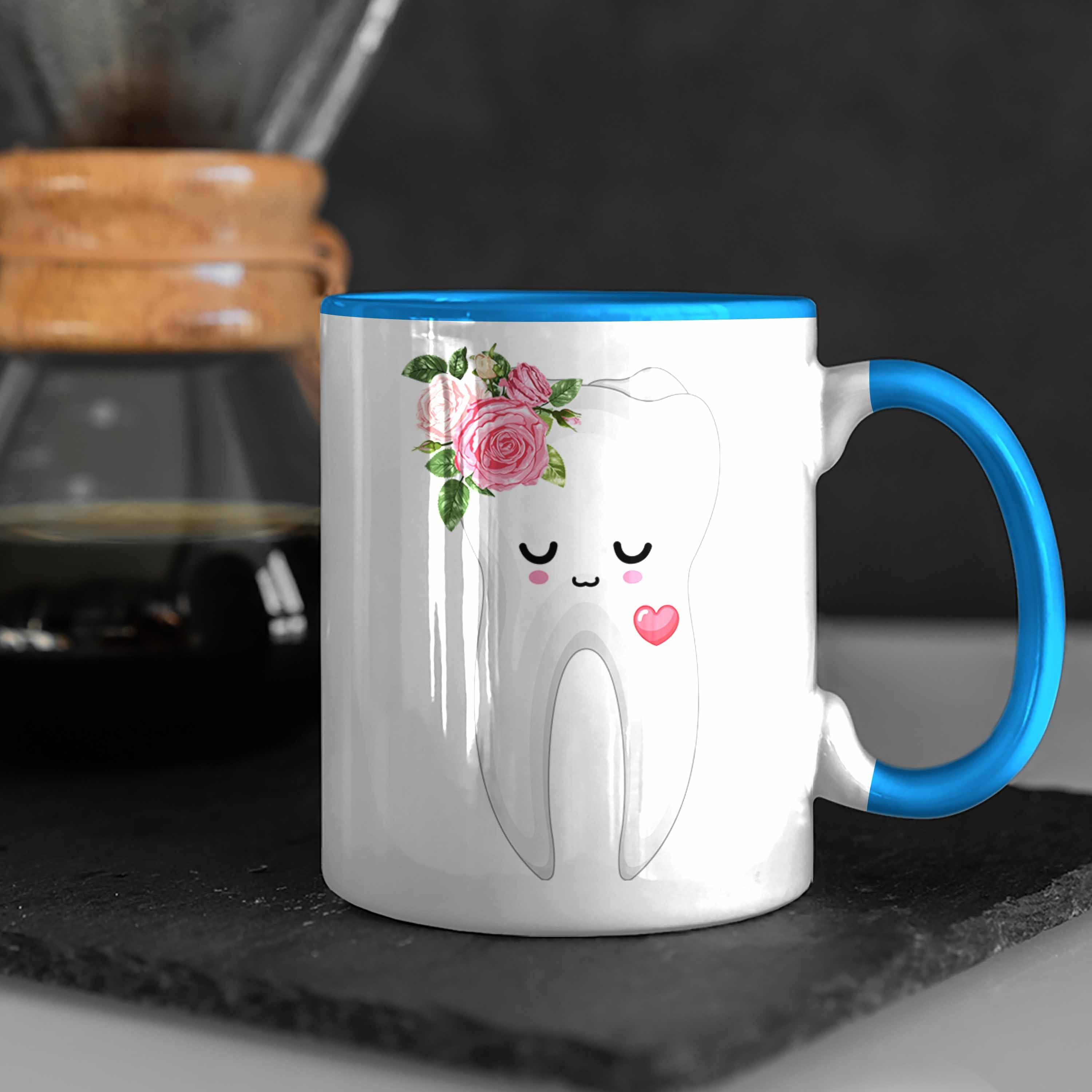 Lustiges Blau Trendation für Zahnarzthelferin Tasse Beste Zahnarzthelferin Tasse Geschenk