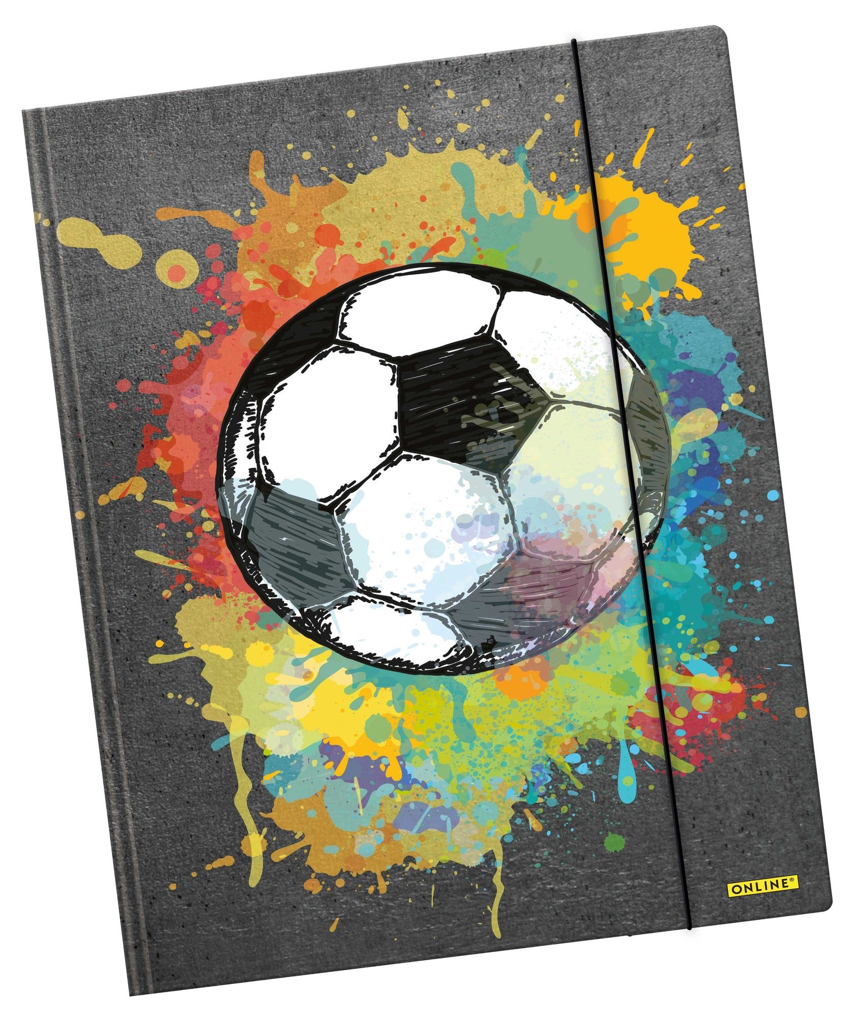 Online Pen Organisationsmappe Bastelmappe DIN A3 Fußball-Design mit Gummizug