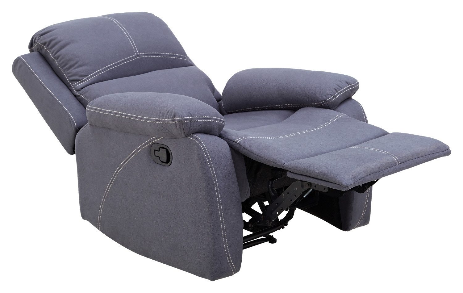 Femo Trade TV-Sessel FM-3231, Graublau, Mikrofaser, mit Armlehnen, manuelle Relaxfunktion mit Fußstütze, Taschenfederkern