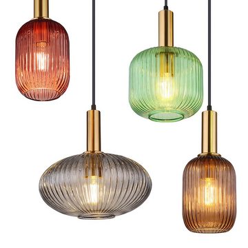 etc-shop Pendelleuchte, Leuchtmittel nicht inklusive, Hängeleuchte Pendellampe Esstischlampe Glas mehrfarbig