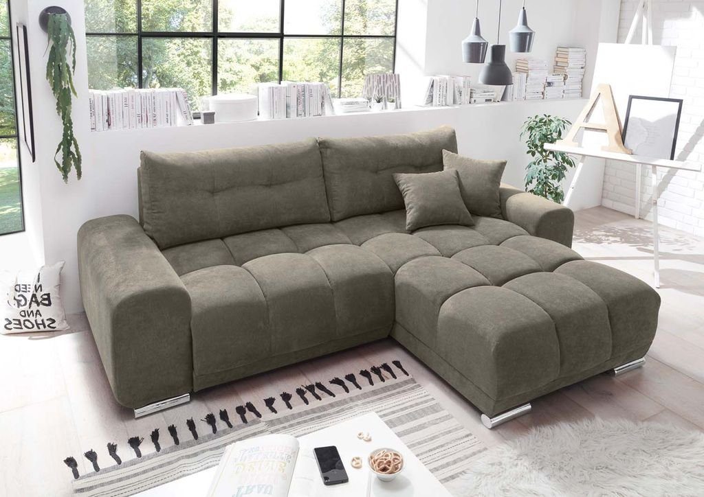 Ecksofa Ecksofa, cm ED DESIGN 264x186 Stone EXCITING (Braun-Grau) Eckcouch Sofa Couch Paco