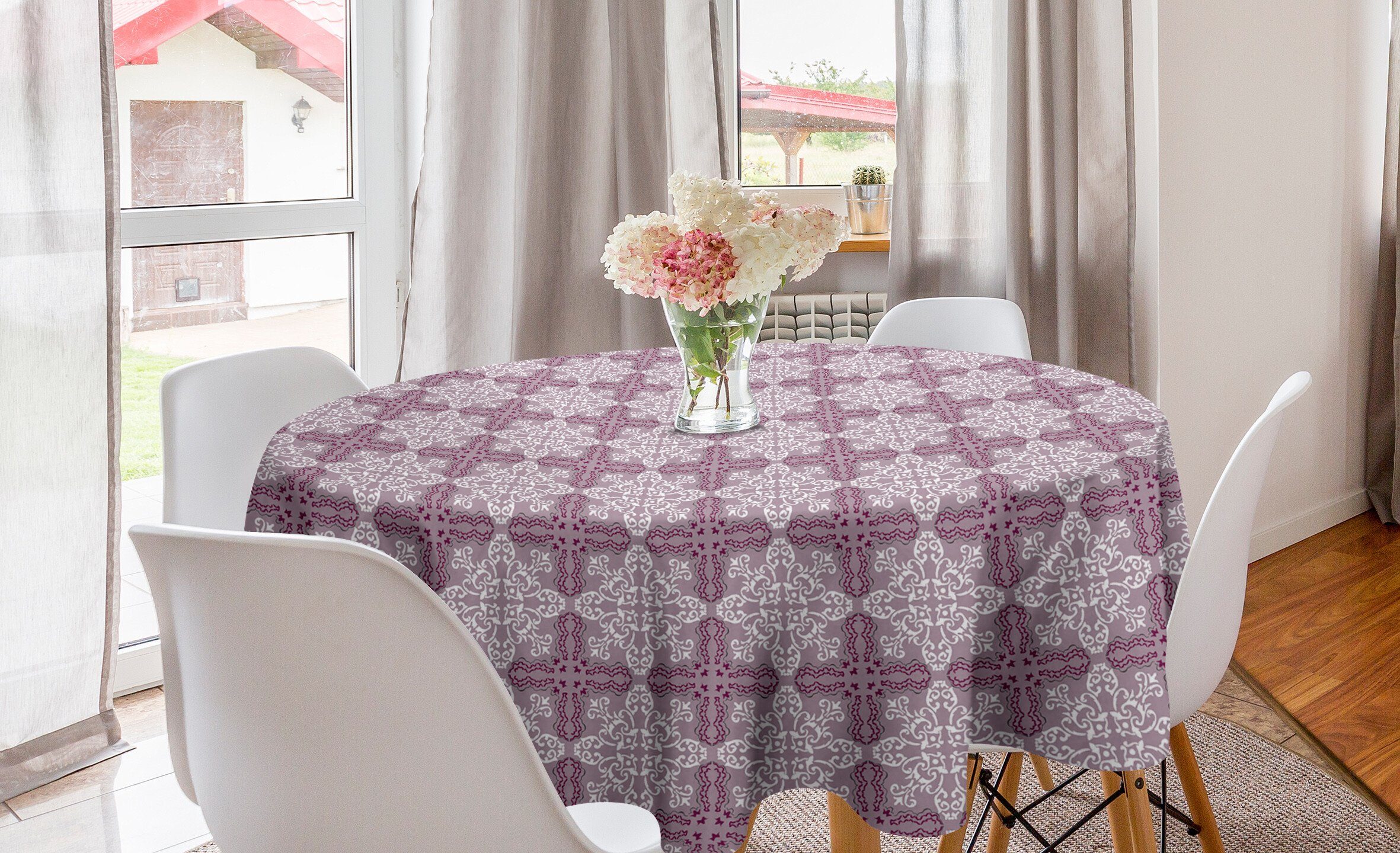 Abakuhaus für Jahrgang Abdeckung Küche Wiederholung Damast wirbelt Kreis Tischdecke Tischdecke Dekoration, Esszimmer