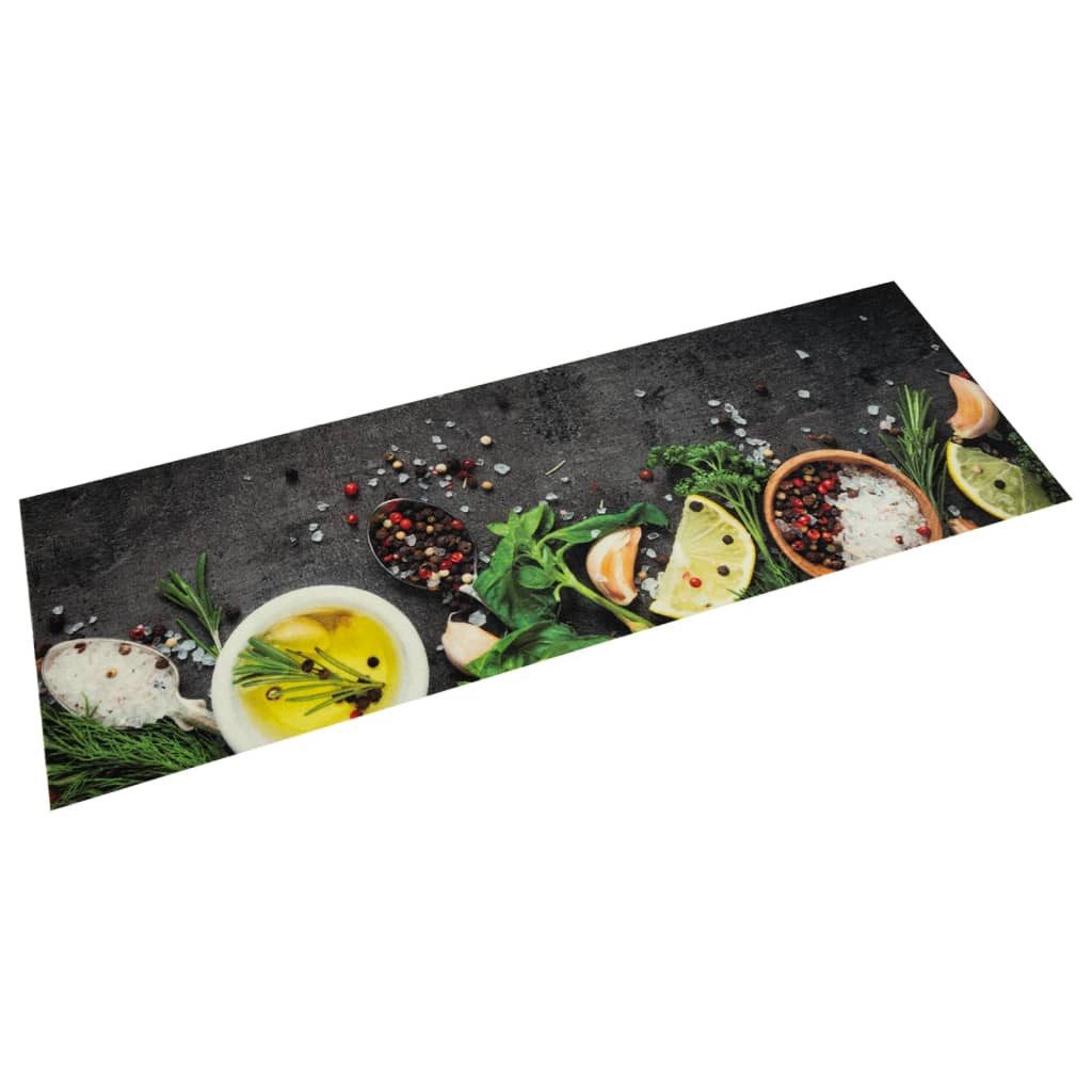 vidaXL Teppich Läufer Brücke Küchenteppich Waschbar Gewürze 60x180 cm Samt, Höhe: 0 mm