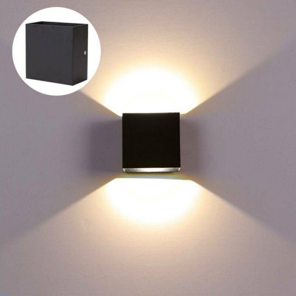 OULENBIYAR Wandleuchte LED Wandleuchten Indoor, LED Wandleuchte Up Down 12W Modern Wandlampe, LED fest integriert, Warmweiß, Innen Leuchten für Wohnzimmer, Schlafzimmer, Flur, Balkon, Treppenhaus Schwarz