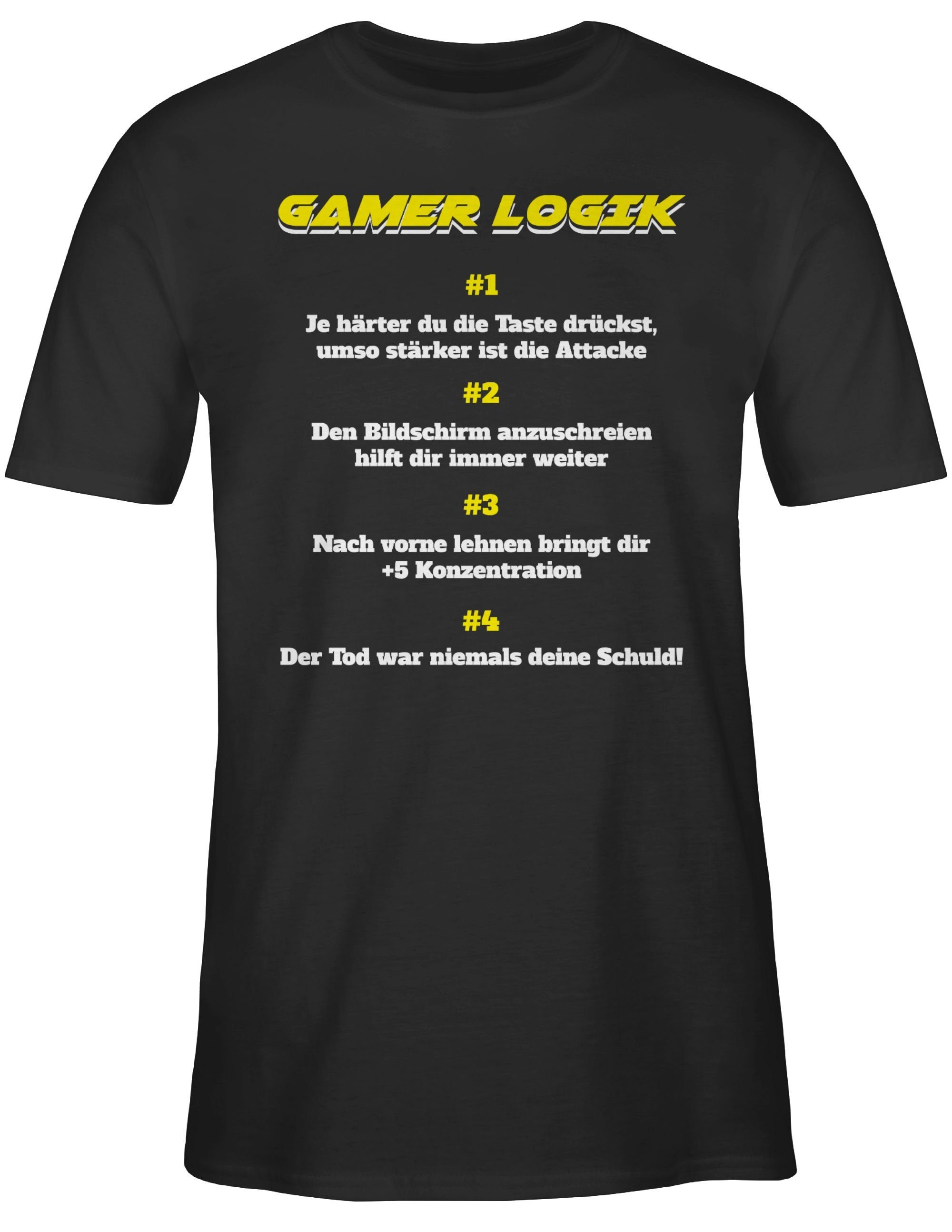 Geschenke Shirtracer Logik T-Shirt Gamer Schwarz 1 Nerd