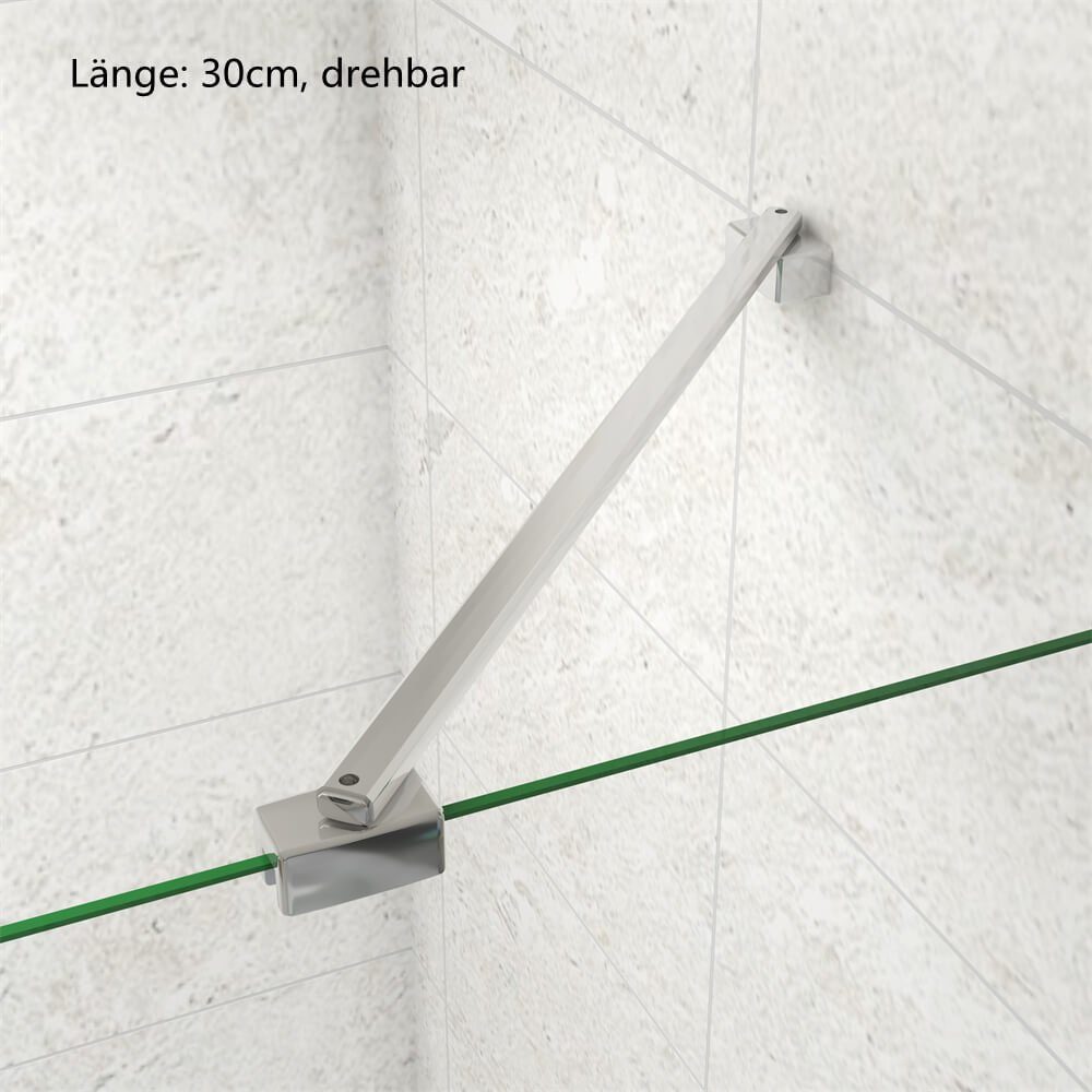 duschspa Duschwand-Stabilisationsstange Wandhalterung verchromt Glas für Stabilisierungsstange Duschtür Duschwand 6-10mm